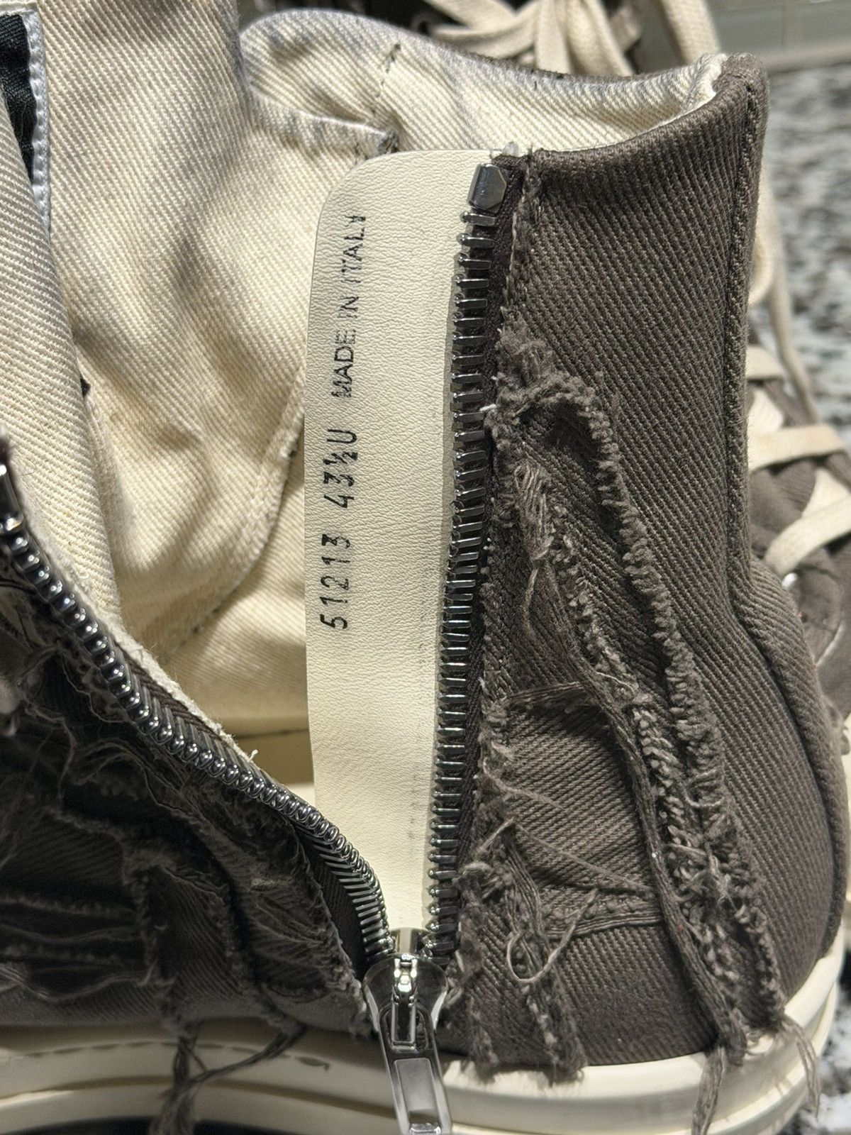 Rick Owens Rick Owens DRKSHDW distressed high-top sneakers Size US 10.5 / EU 43-44 - 11 Thumbnail