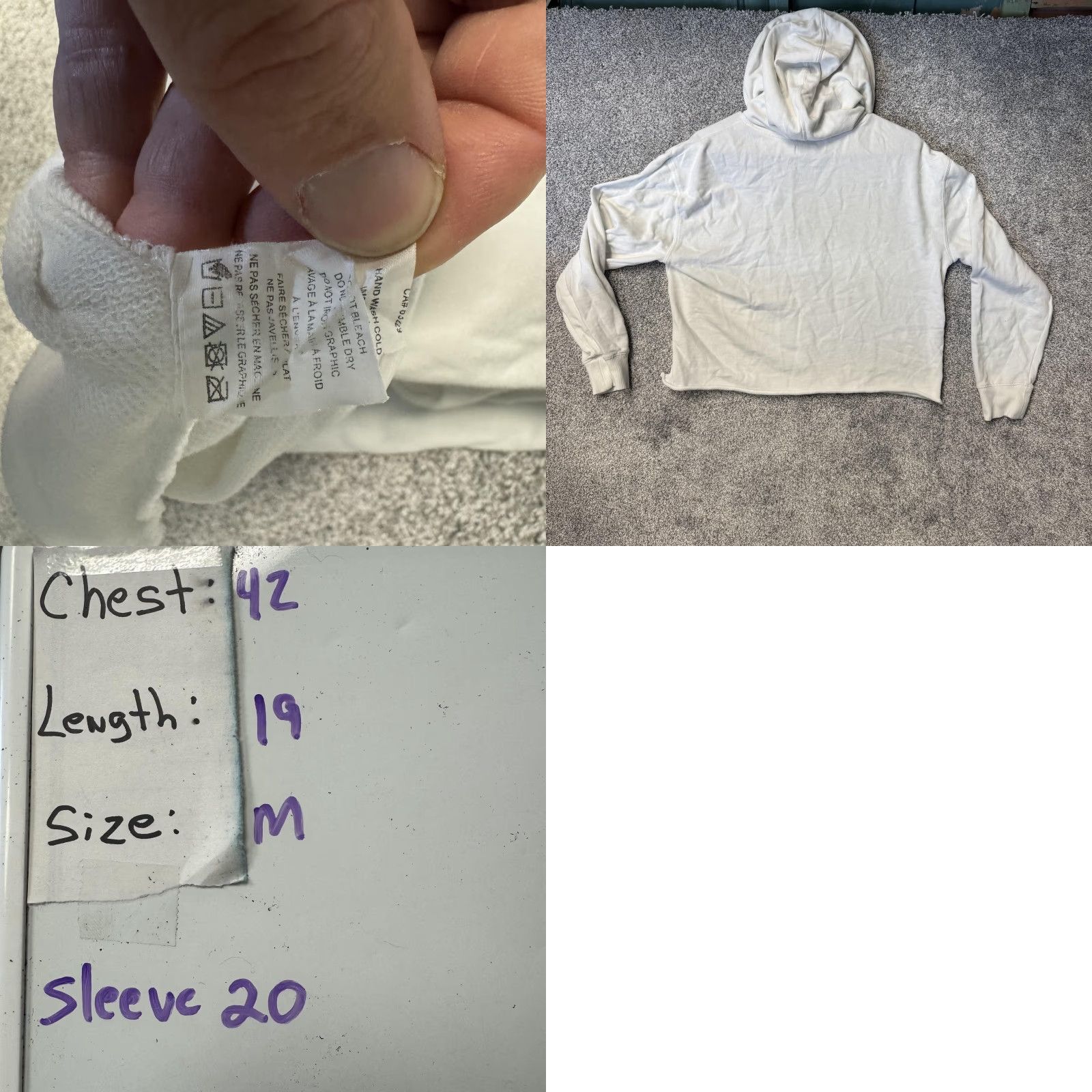 Spiritual Gangster SPIRITUAL GANGSTER Peloton Hoodie Womens M White Cropped Pullover Graphic Print Hooded 80% Cotton 20% Polyester S/S Size M / US 6-8 / IT 42-44 - 8 Thumbnail