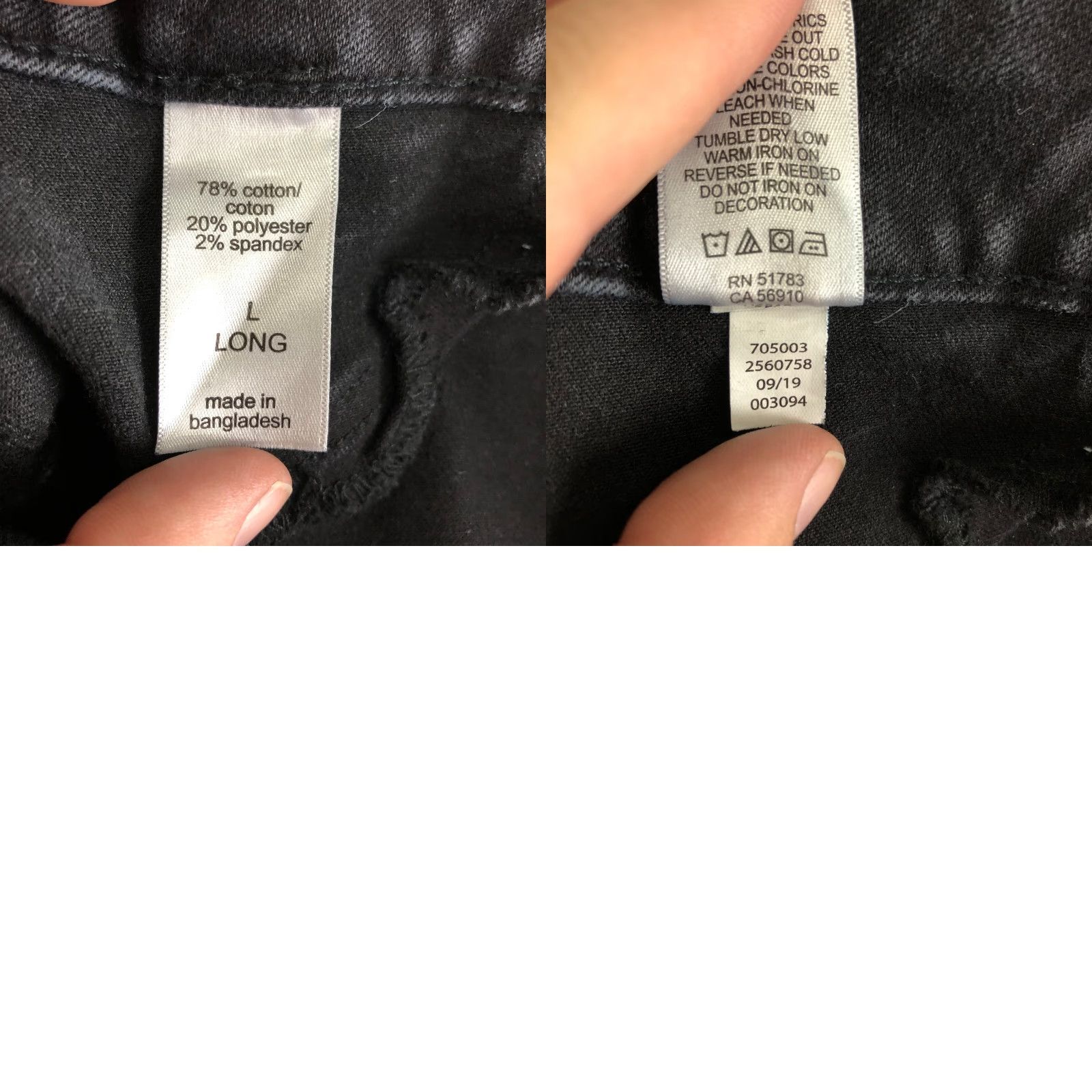 Vintage Maurices Womens Size L Long Mid Rise Skinny Dark Wash Black Denim Jeans Size 36" / US 14 / IT 50 - 8 Thumbnail