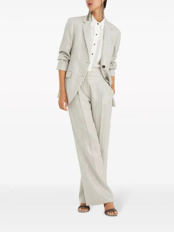 Brunello Cucinelli o1la1rc1a0425 Blouse in White Size L / US 10 / IT 46 - 4 Thumbnail