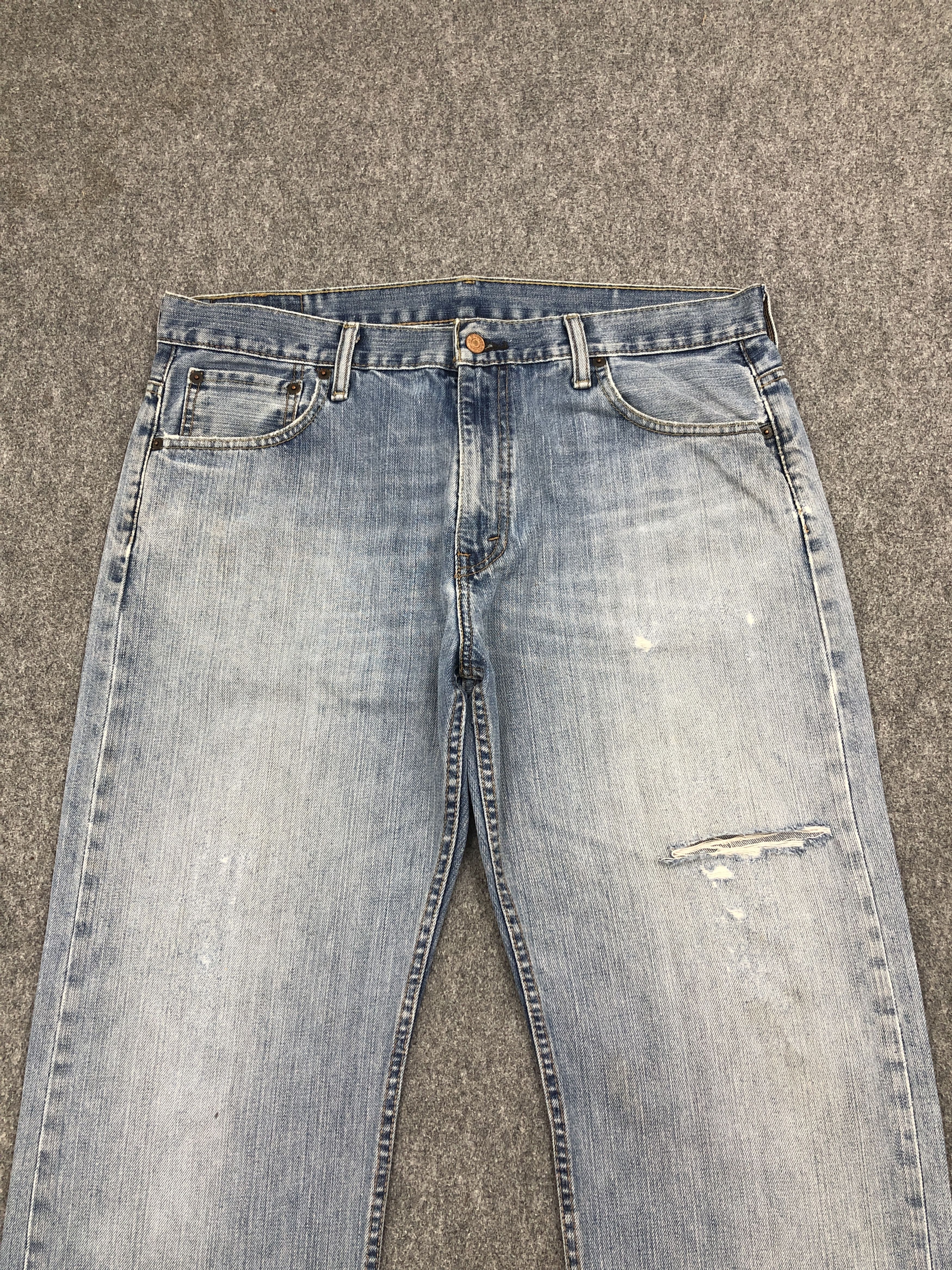 Levi's Vintage Distressed Levis 569 Faded Blue Jeans Size US 37 - 2 Thumbnail