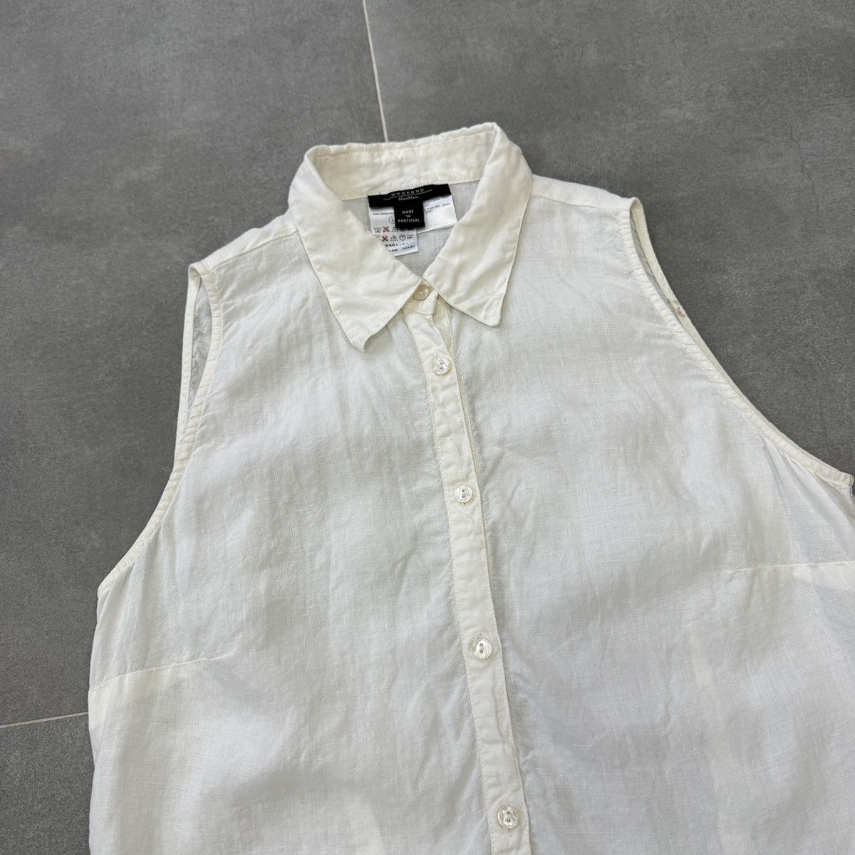 Weekend Max Mara Weekend Max Mara Women Linen Sleeveless Button Shirt Size L Size L / US 10 / IT 46 - 4 Thumbnail