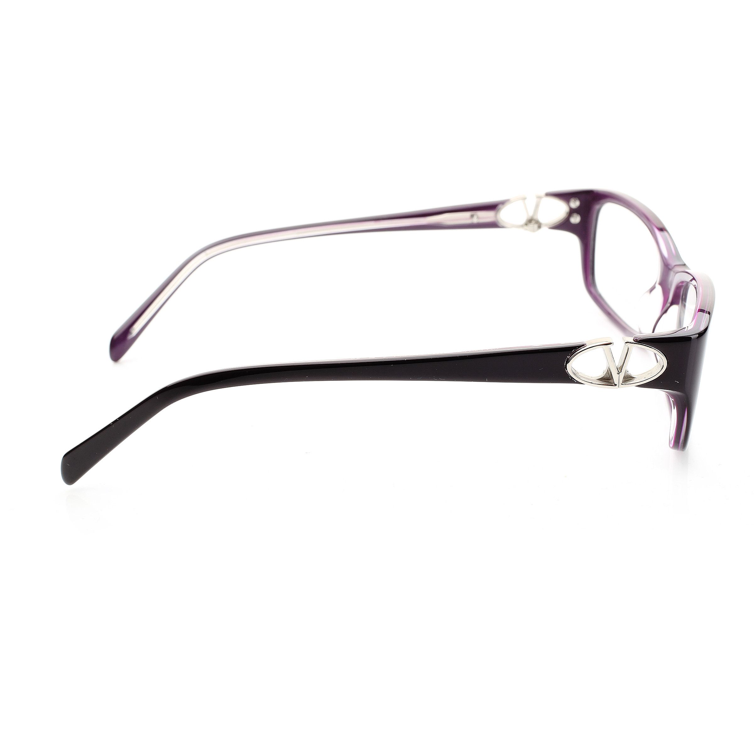 Valentino Valentino '00s Signature Dark Purple Plastic Glasses Size ONE SIZE - 1 Thumbnail