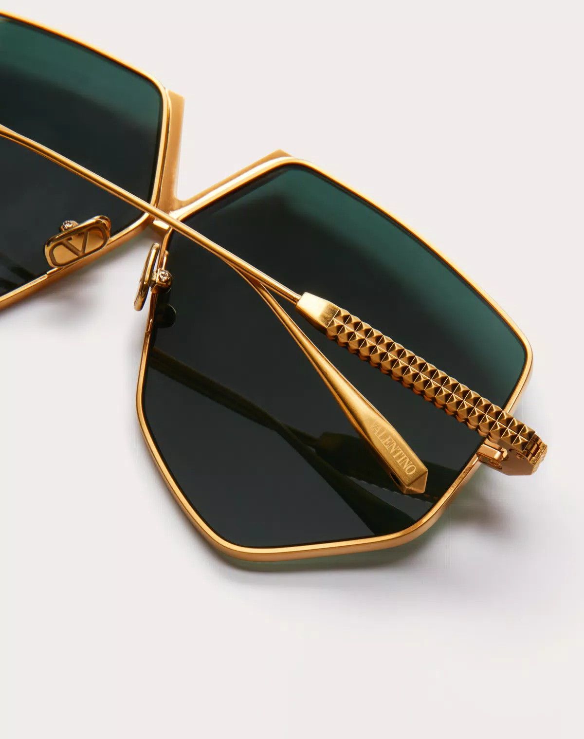 Valentino oc11z0725 Size: 64/ Titanium Aviator Frame in Dark Green Size ONE SIZE - 4 Thumbnail