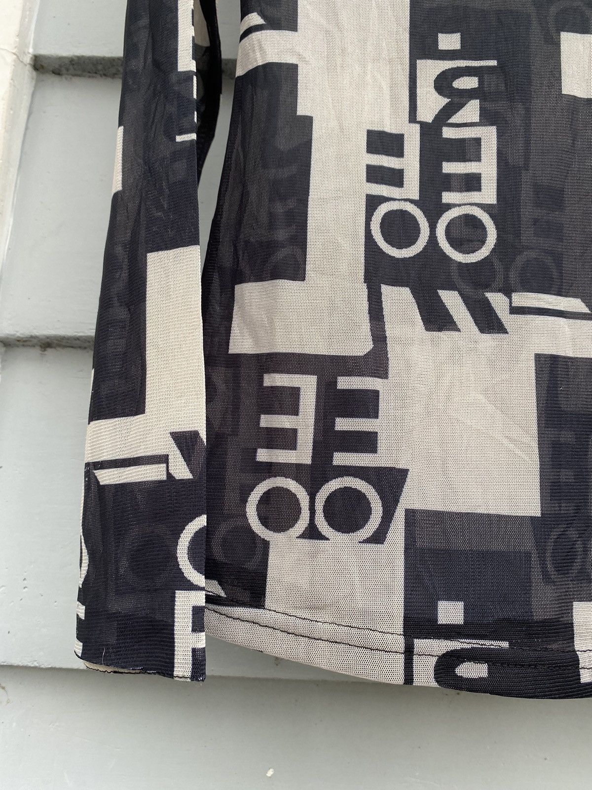 Vintage H&D Letter Block Tranparant Sheer Mesh High Neckline Size M / US 6-8 / IT 42-44 - 5 Thumbnail