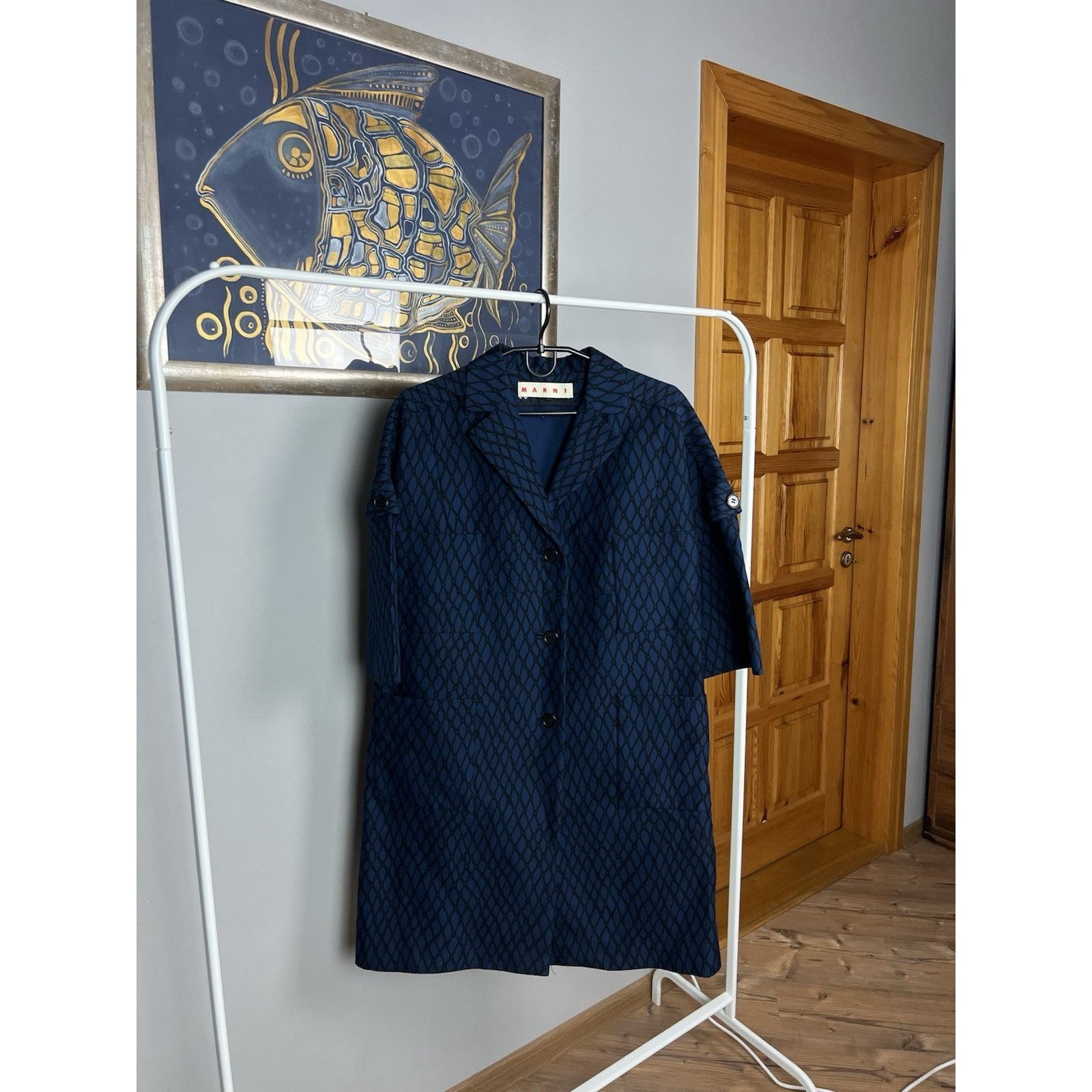 Marni MINT! Marni Blue Women`s Shortsleeve Coatigan Coat Size 42 Size M / US 6-8 / IT 42-44 - 3 Thumbnail