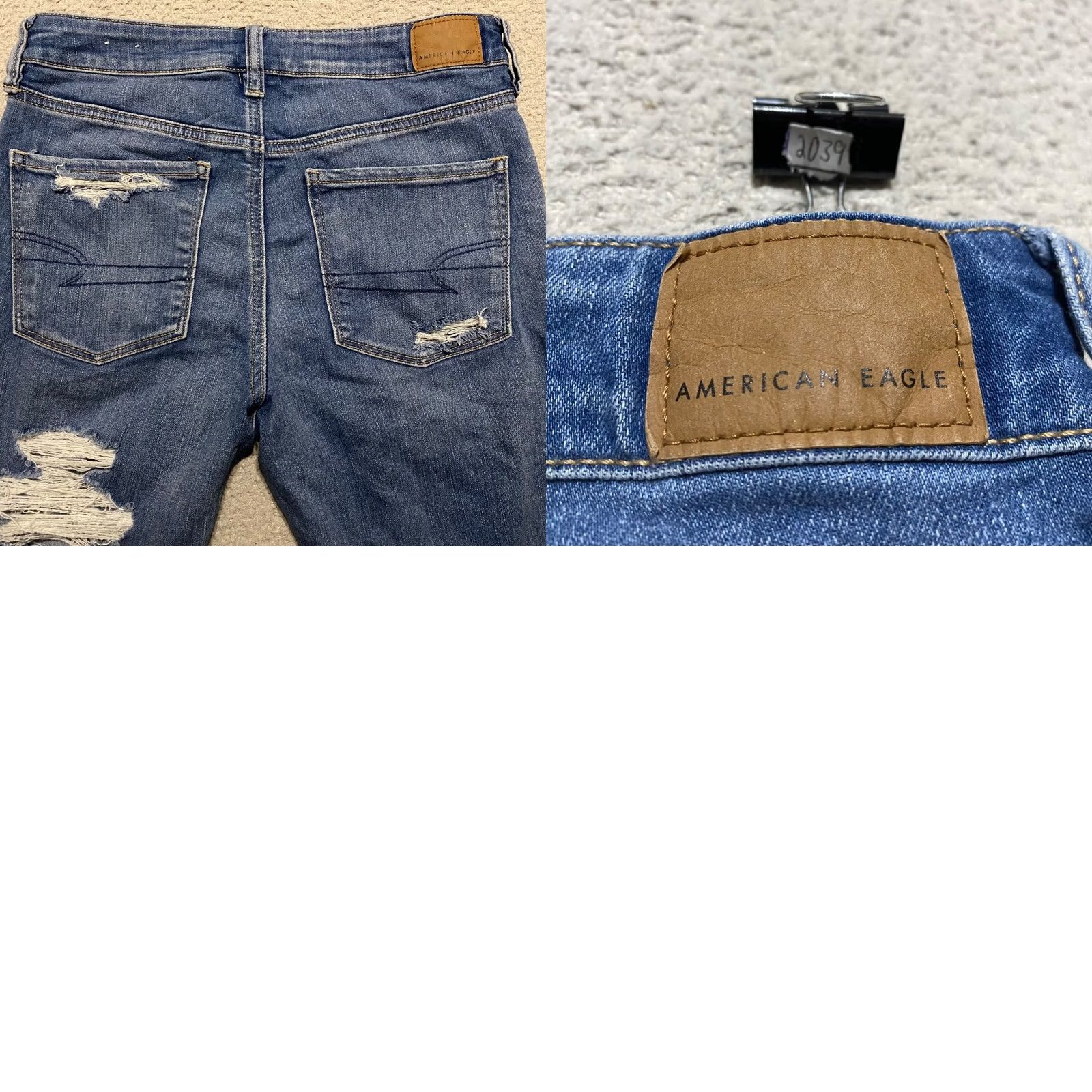 American Eagle Outfitters American Eagle Womens 6P Jeans Blue Denim Distressed High Rise Jegging Stretch Size 28" / US 6 / IT 42 - 9 Thumbnail