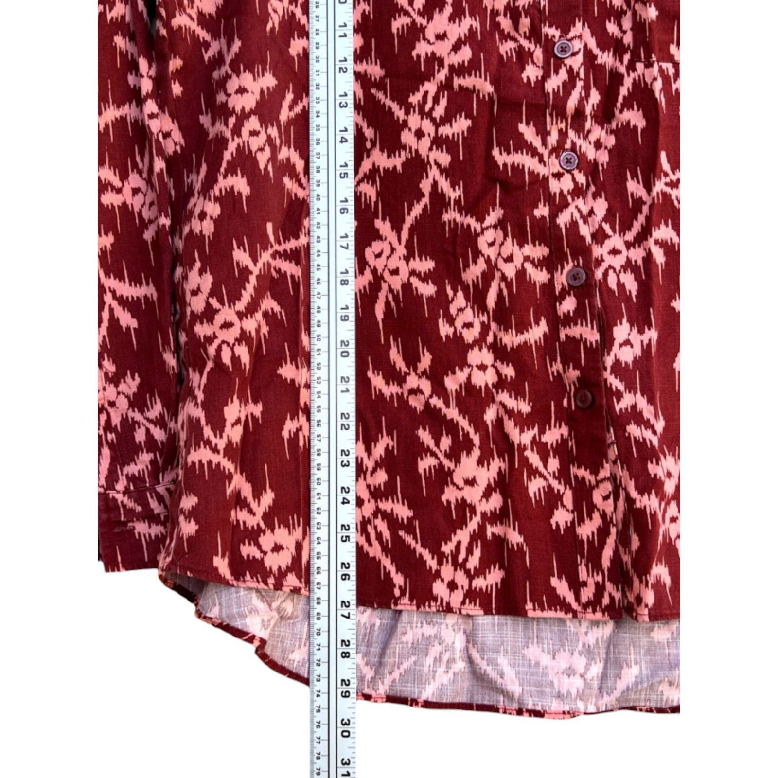 Other Knox Rose - Women's Long Sleeve Button-Down Shirt Top - Red Size L / US 10 / IT 46 - 7 Thumbnail