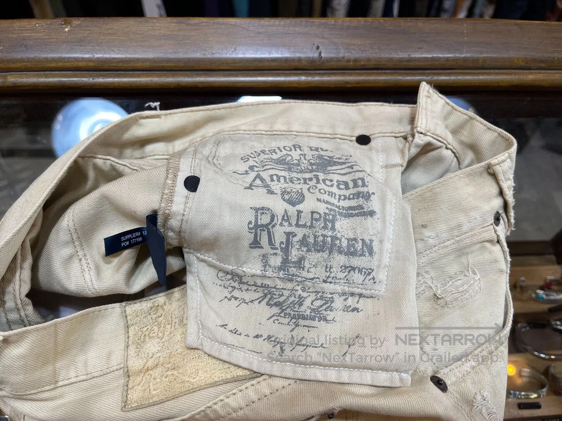 RRL Ralph Lauren distressed cream denim pants by ralph lauren. Size 26" / US 2 / IT 38 - 5 Thumbnail