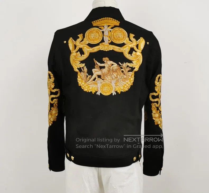 Versace Versace Heavy embroidery Denim suit Size US XL / EU 56 / 4 - 2 Thumbnail