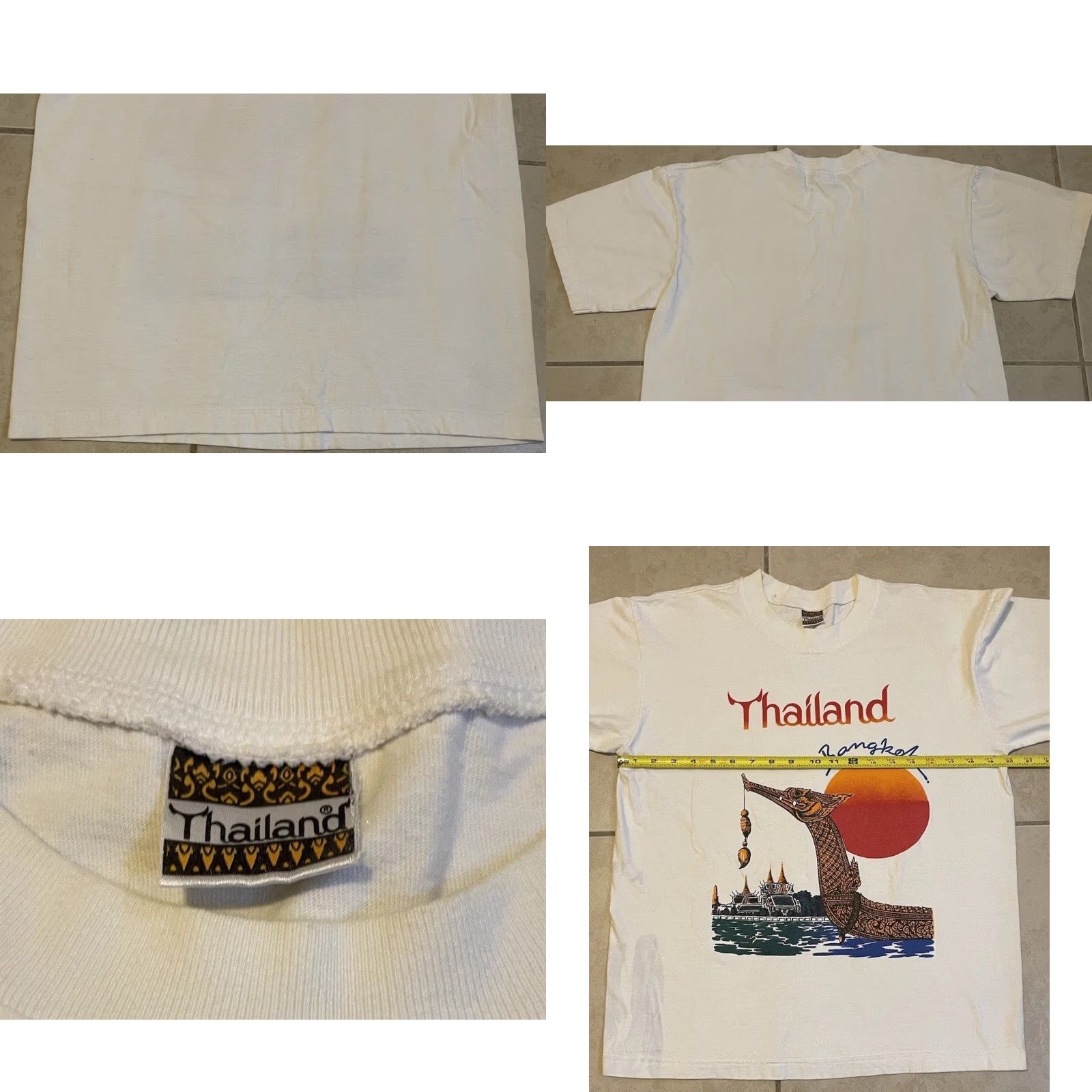 Vintage Vtg 90s Bangkok Thailand Faded Shirt S Dragon Sunset Art Surf Asia Grunge 80s Size US S / EU 44-46 / 1 - 8 Thumbnail