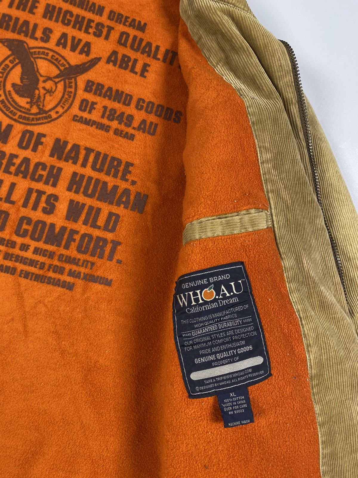 Who A.U. Vintage WHO AU. Corduroy Blanket Lined Work Jacket Size US XXL / EU 58 / 5 - 8 Thumbnail
