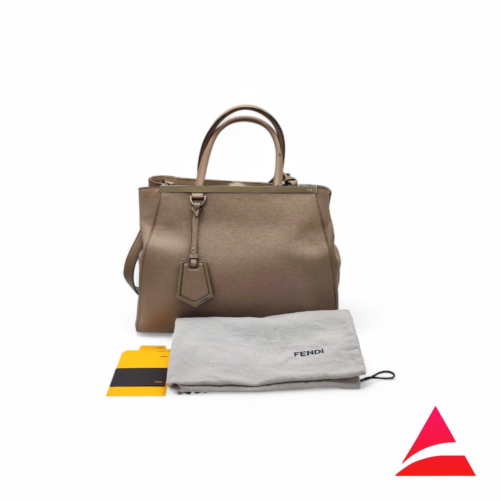 Fendi Fendi - Twojours Handbag Leather Beige Salmon Shoulder Bag Size ONE SIZE - 1 Thumbnail