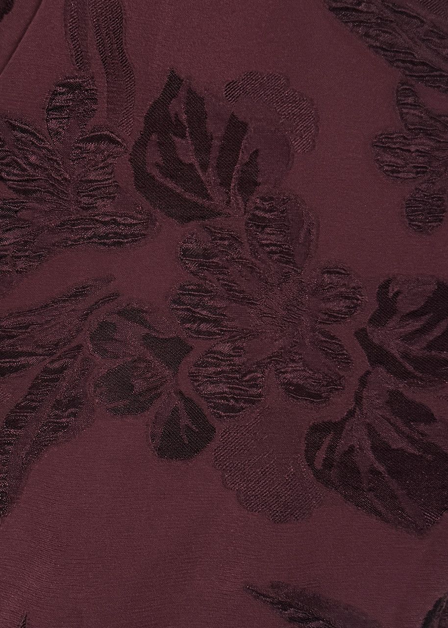 Gucci Gucci 2012 Runway Burgundy Sheer Floral Dress Size XS / US 0-2 / IT 36-38 - 13 Thumbnail
