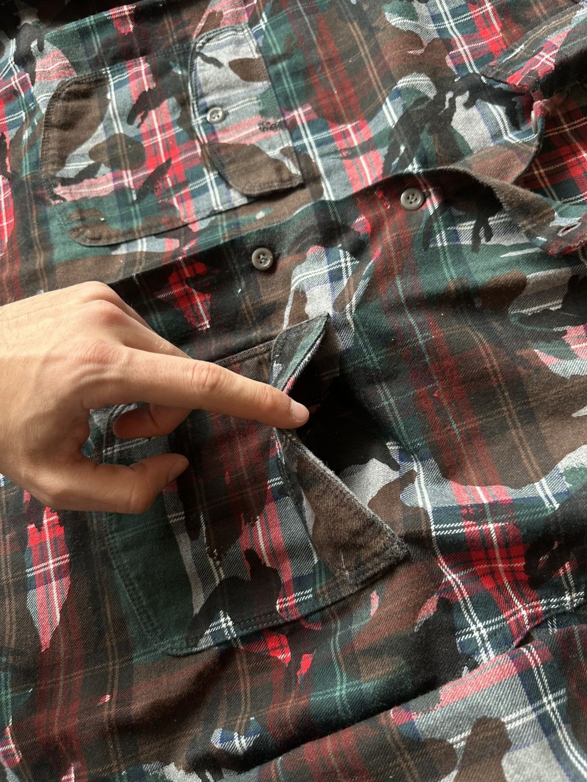 Beams Plus × Palace Palace X Beams+ printed camo tartan button-up shirt Size US XL / EU 56 / 4 - 3 Thumbnail