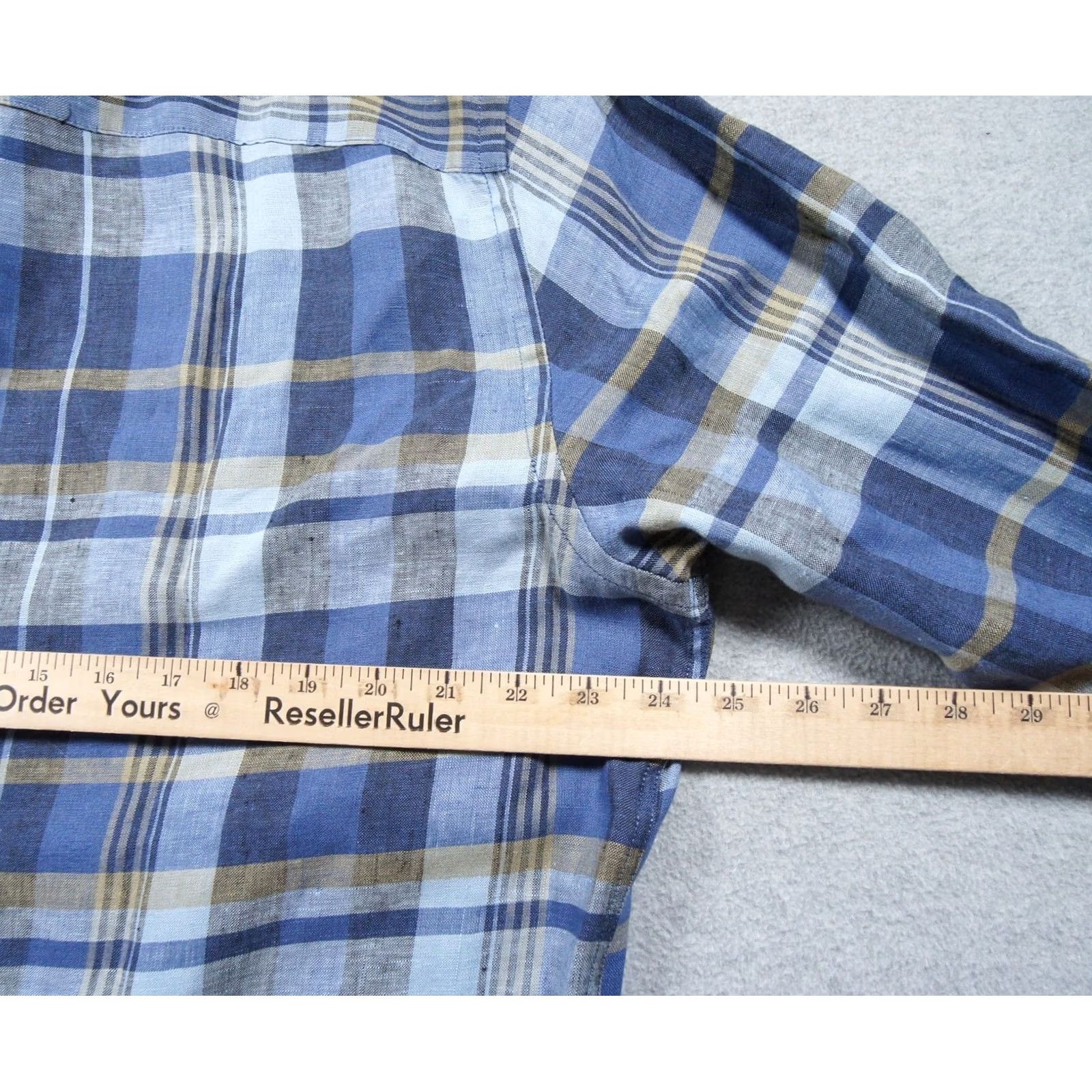 UNTUCKit UNTUCKit Shirt Mens Large Blue Button Down Long Sleeve Linen Plaid Work Business Size US L / EU 52-54 / 3 - 7 Thumbnail