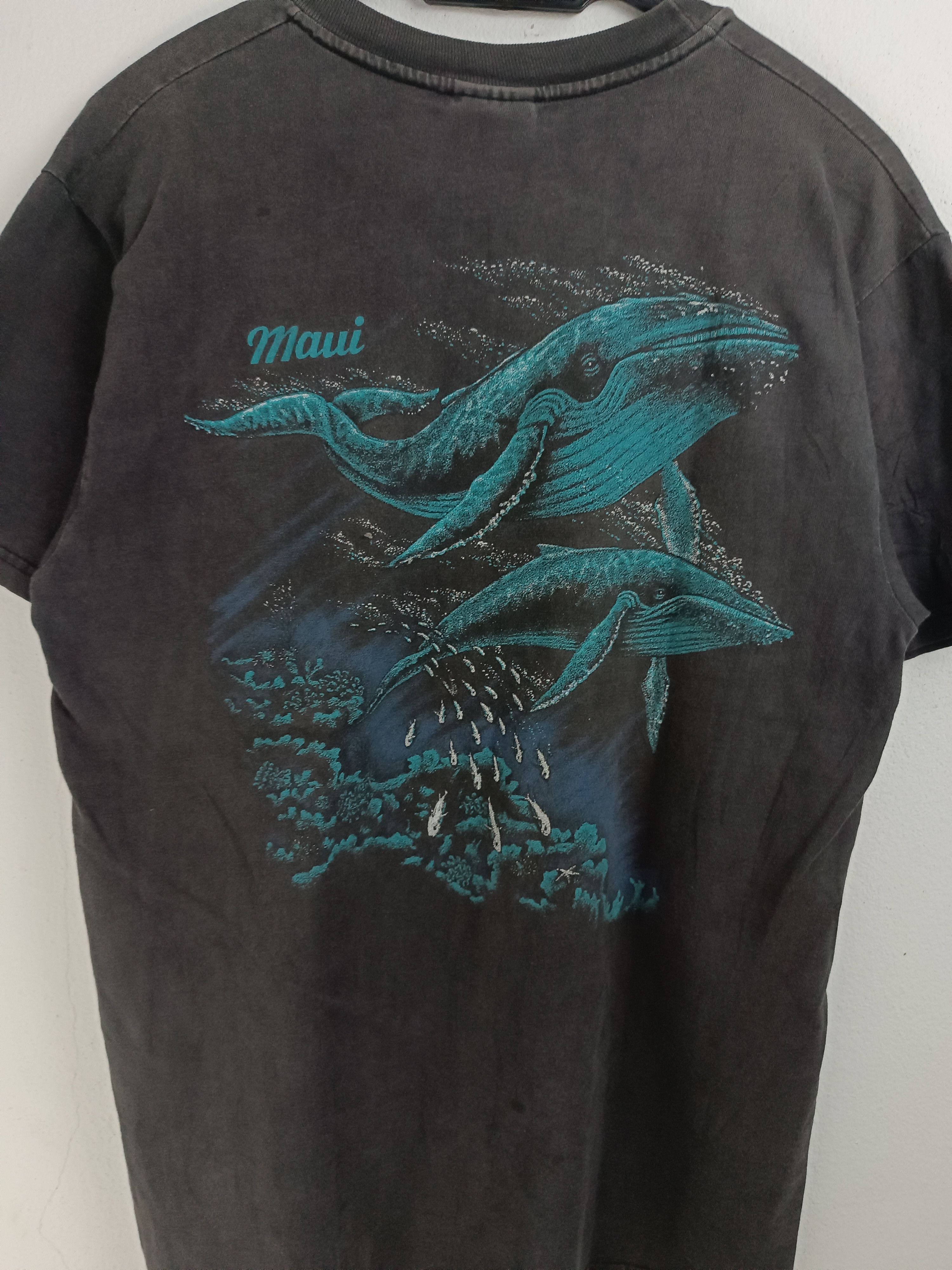 Vintage FADED VINTAGE 90'S MAUI WHALE ISLAND GIANT HAWAII GUAM TEE Size US M / EU 48-50 / 2 - 12 Thumbnail