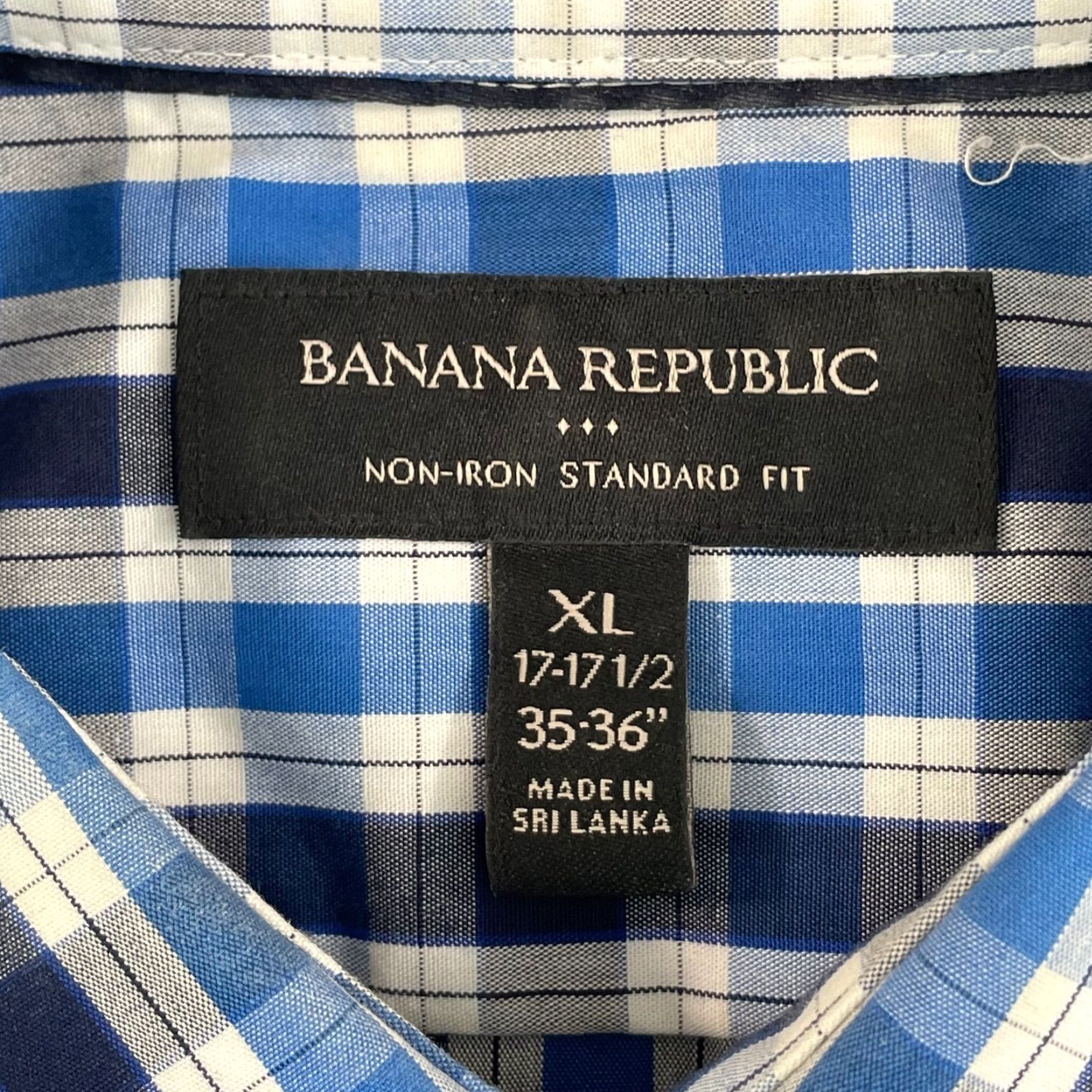 Banana Republic Banana Republic Shirt Men XL Blue Plaid Non Iron Long Sleeve Standard Fit LS Size US XL / EU 56 / 4 - 2 Thumbnail