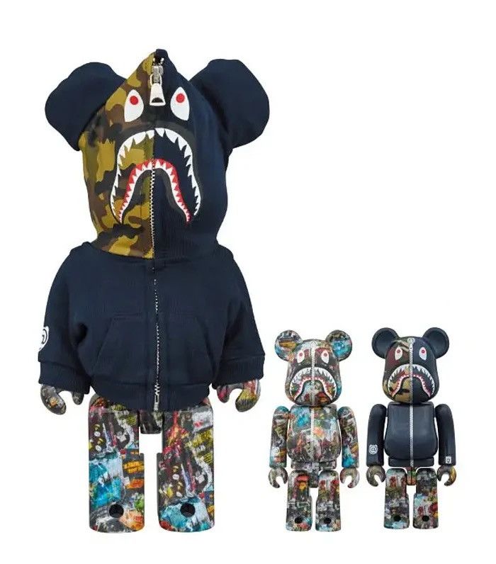 Bape Bape Camo Shark 400% and 100% Bearbrick Size ONE SIZE - 1 Thumbnail