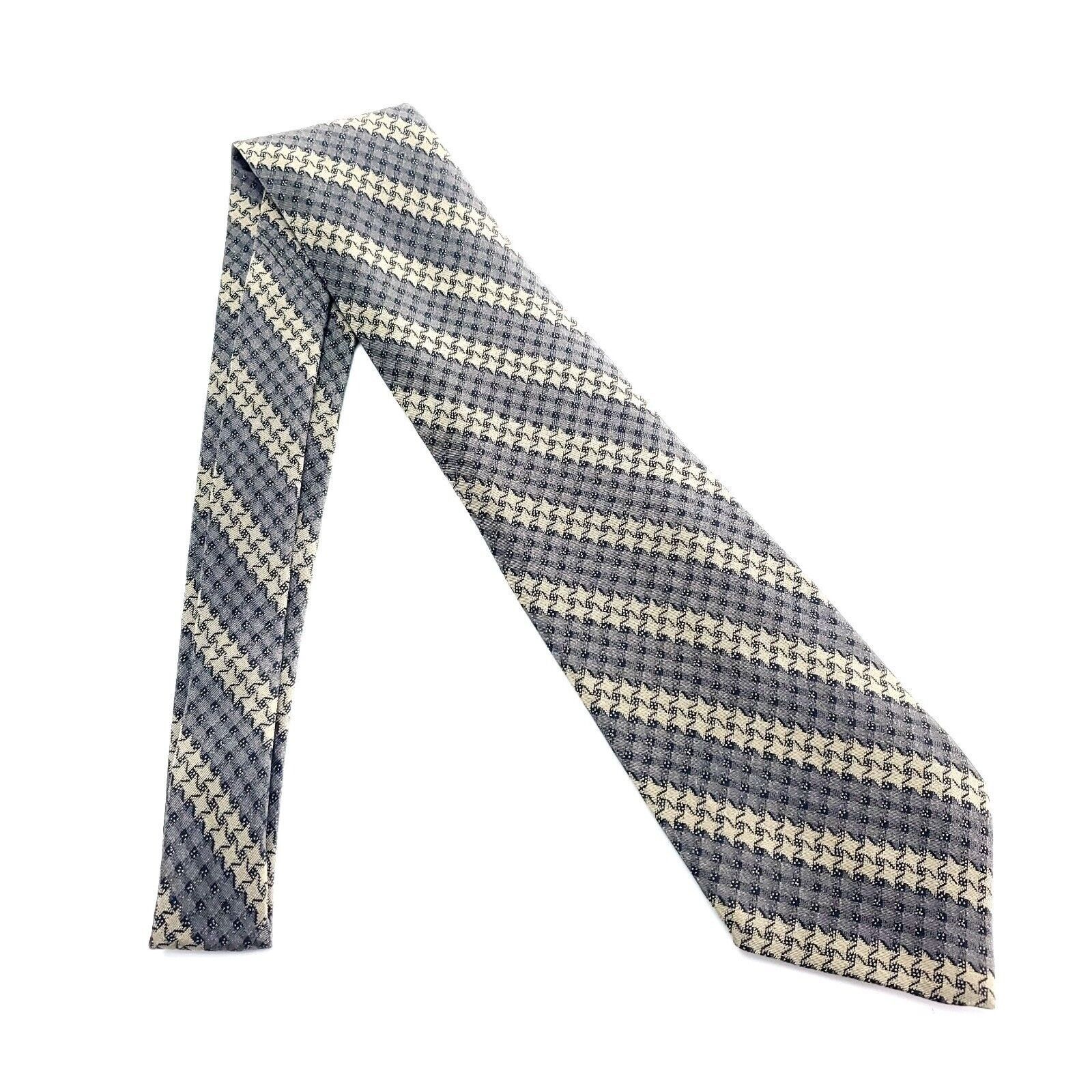 Barneys New York Barney's New York Silk Tie Beige Tan Star Striped Short Wide Size ONE SIZE - 6 Thumbnail