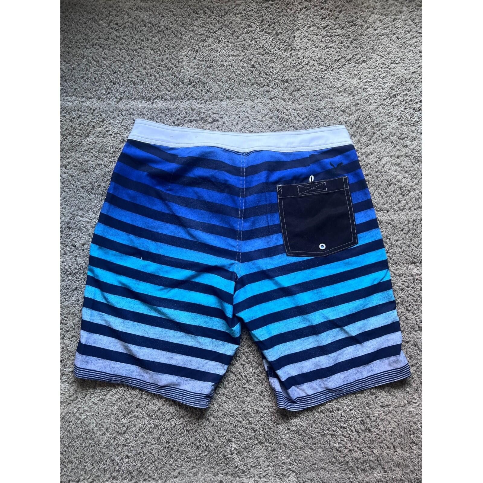 American Eagle Outfitters American Eagle Mens Blue Striped Swim Trunks Size Medium Size US 32 / EU 48 - 5 Thumbnail