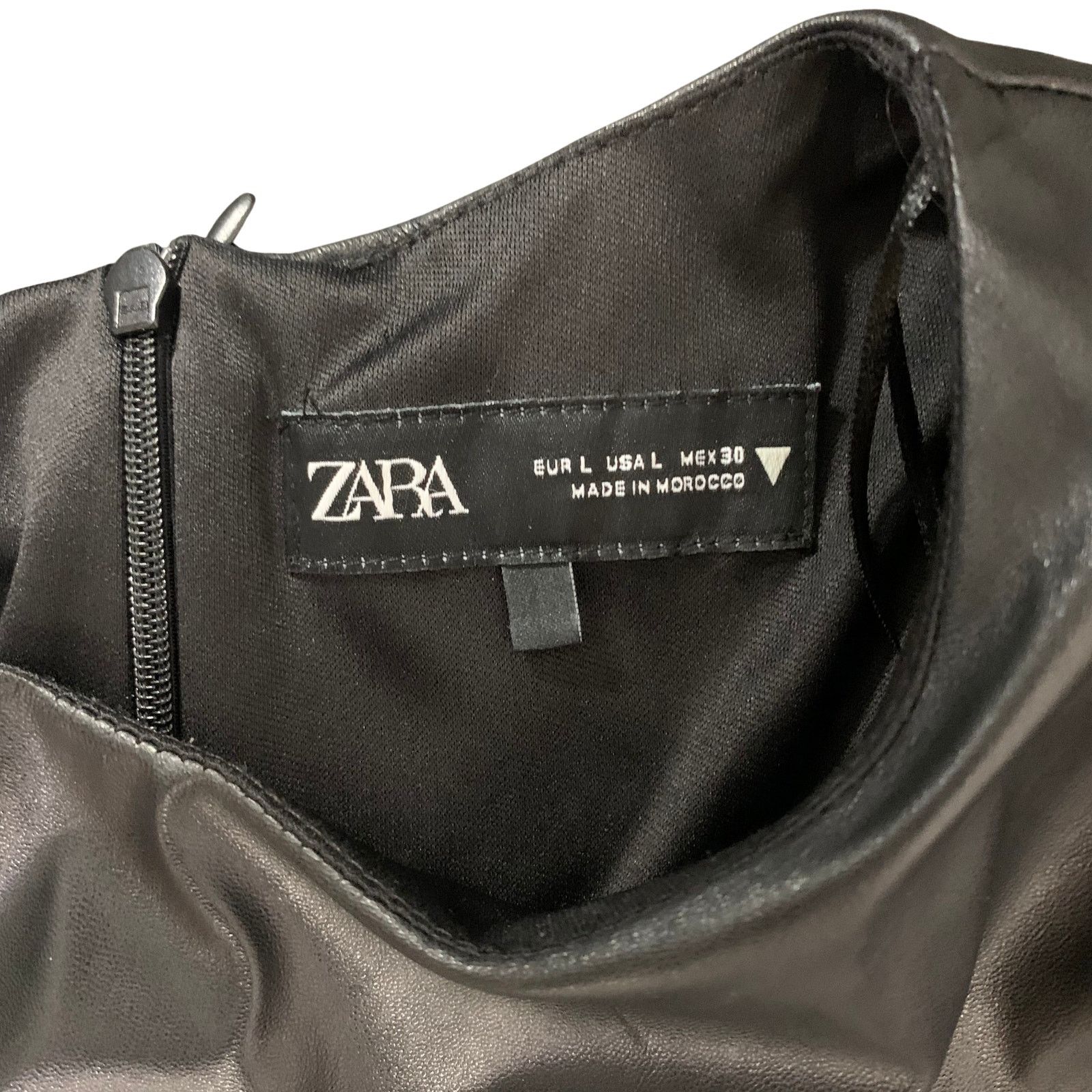Zara Zara Faux Leather Dress w/ Gathering Detail | Women's L Size L / US 10 / IT 46 - 3 Thumbnail