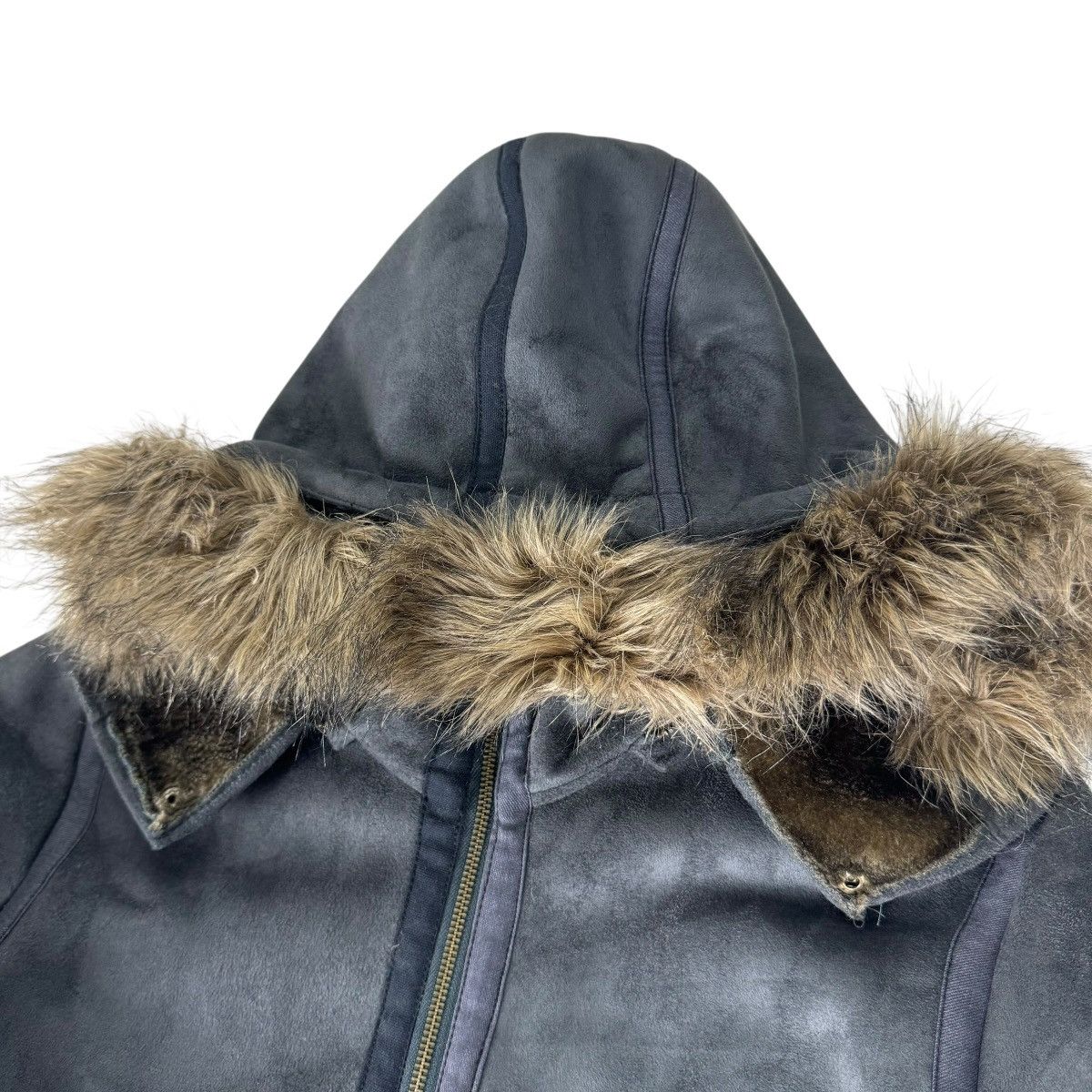 If Six Was Nine ☀️OILCAKE SYNTHETIC LEATHER FUR HOODIE JACKET Size M / US 6-8 / IT 42-44 - 7 Thumbnail