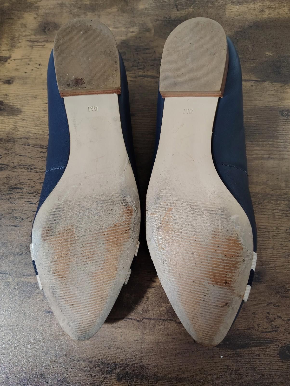 Talbots Talbots Women’s Flat Pointy Shoes Navy Blue Cream Size US 6 / IT 36 - 5 Thumbnail