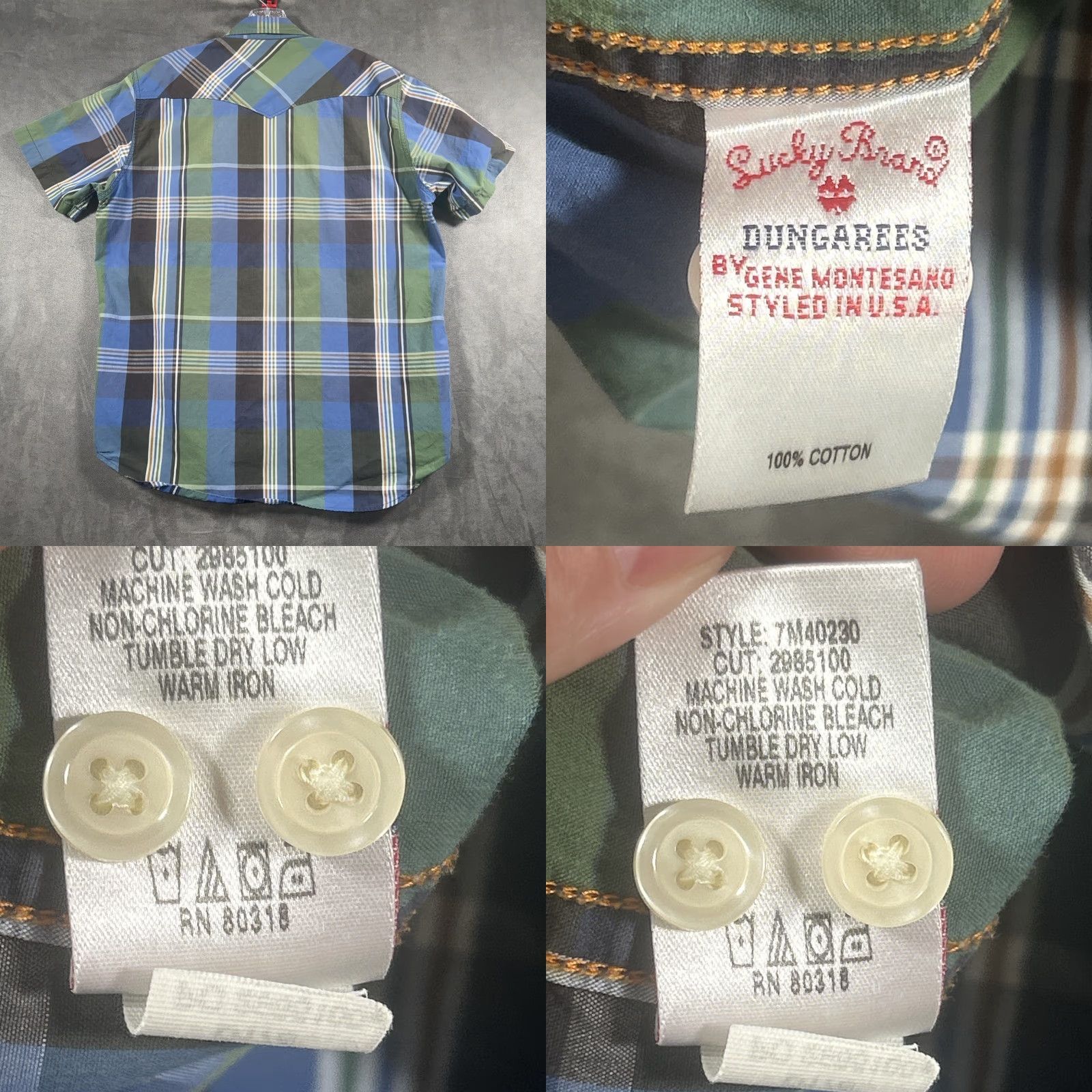 Lucky Brand Lucky Brand Shirt Mens L Blue Plaid Short Sleeve Button-Up Cowboy Western Casual Size US L / EU 52-54 / 3 - 8 Thumbnail