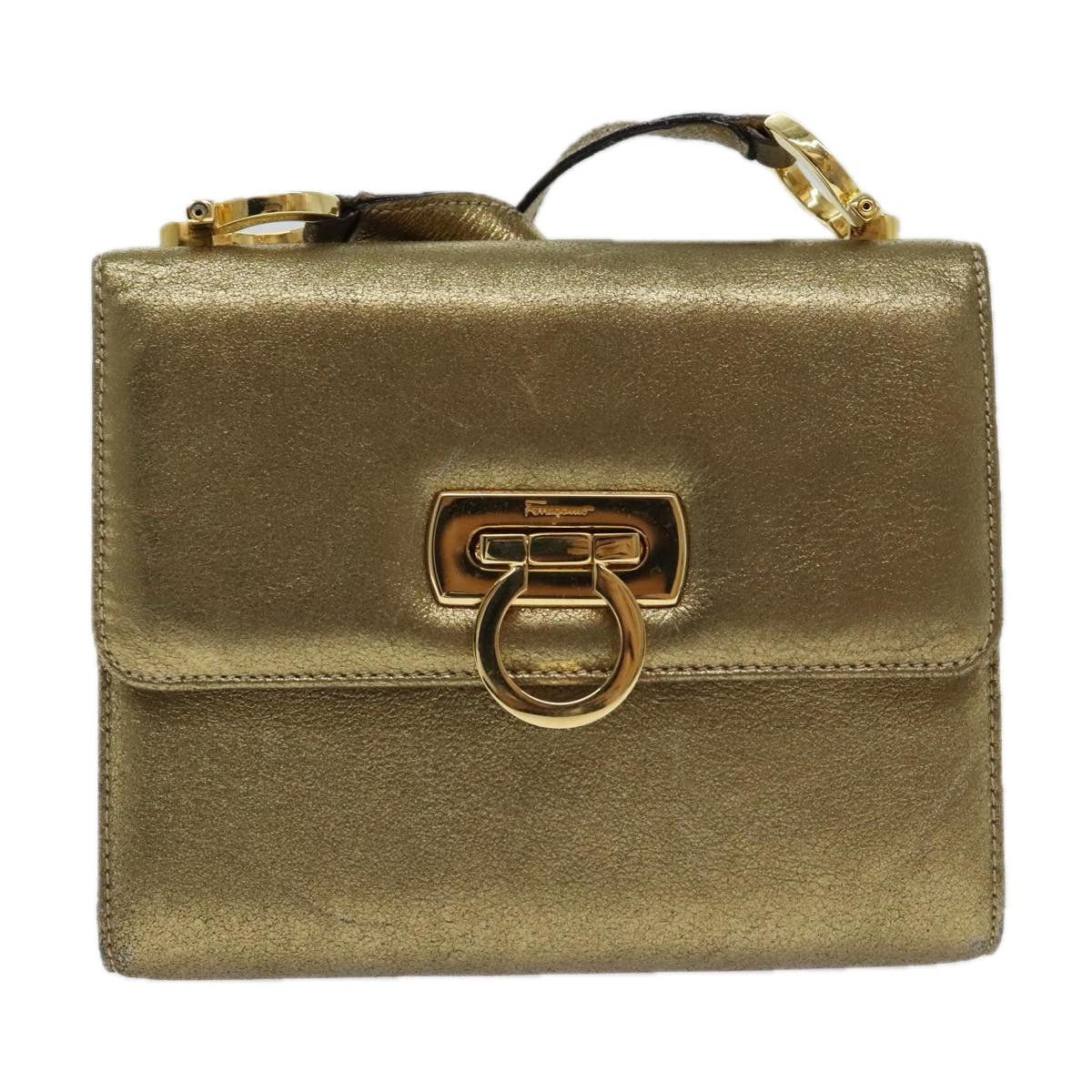 Salvatore Ferragamo Salvatore Ferragamo Gancini Shoulder Bag Leather Gold Size ONE SIZE - 2 Thumbnail