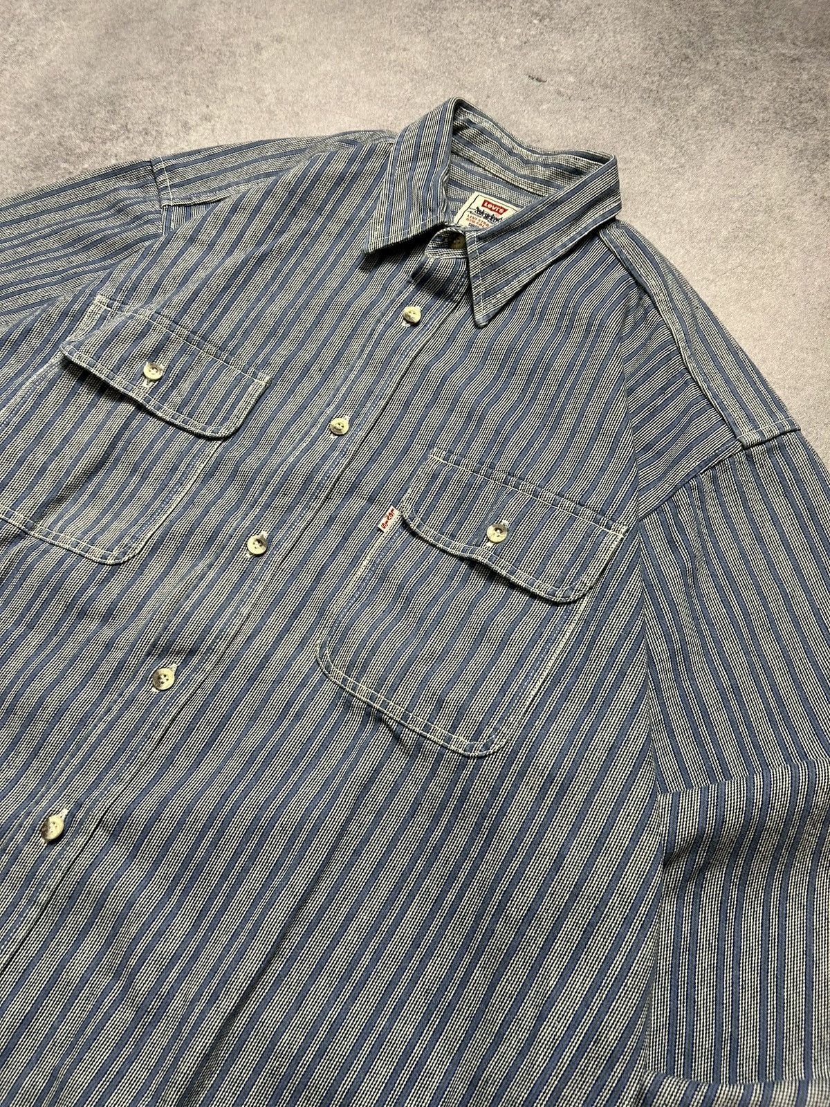 Levi's Vintage 90’s Levi’s Striped Button Up Retro Overshirt Shirt Size US L / EU 52-54 / 3 - 2 Thumbnail