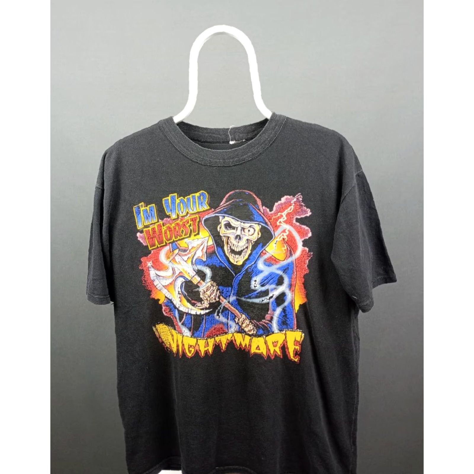 Vintage Vintage Skull T-Shirt 1990s Graphic Tee Men's M Black Unbranded Cotton Short Sleeve Shirt Mens Size US M / EU 48-50 / 2 - 2 Thumbnail