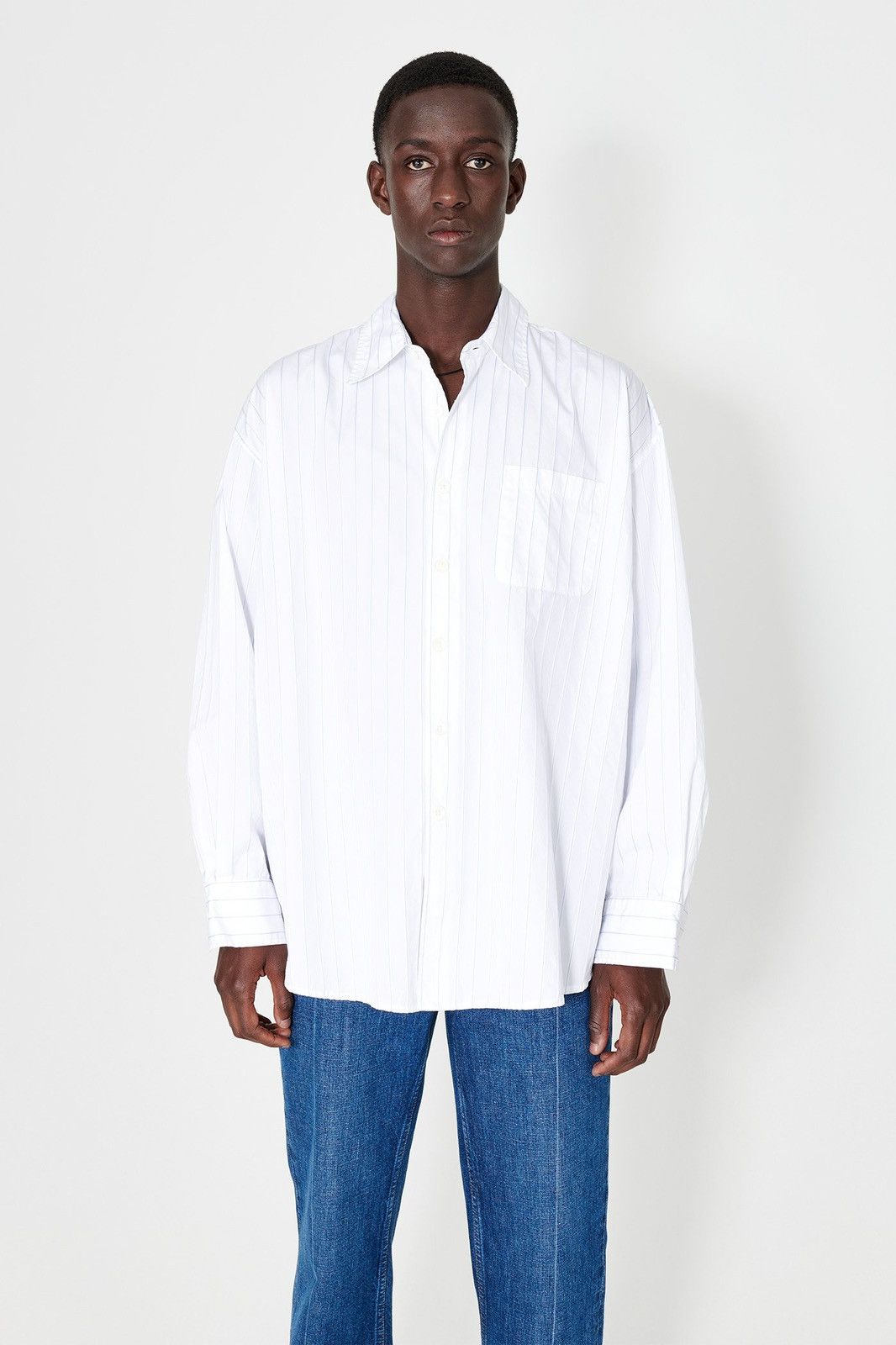 ★【OUR LEGACY】★BORROWED SHIRT Blue Sapphire Pinstrip.e★ Our Legacy Our Legacy Borrowed Shirt Blue Sapphire Pinstripe