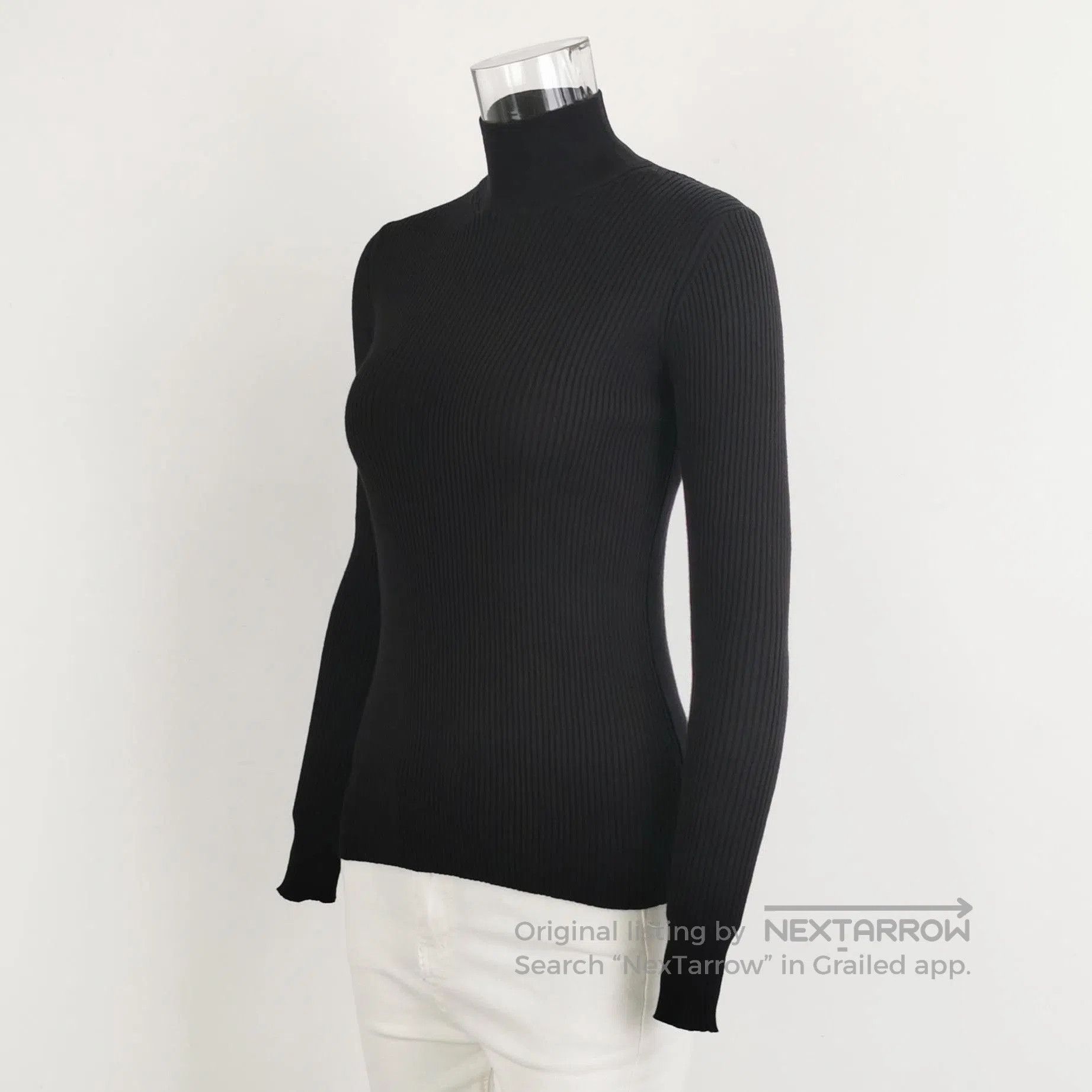 Prada Prada Black Cotton Turtleneck Knit Sweater . Size XS / US 0-2 / IT 36-38 - 2 Thumbnail