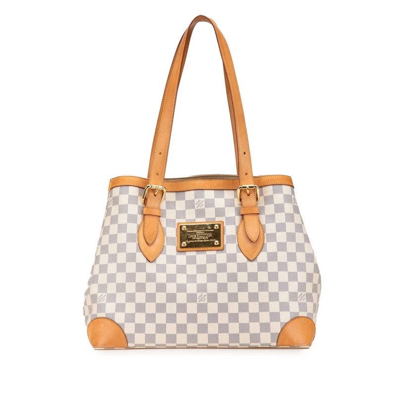 Louis Vuitton Damier Azur Hampstead Mm Tote Bag N51206 in White, Women's