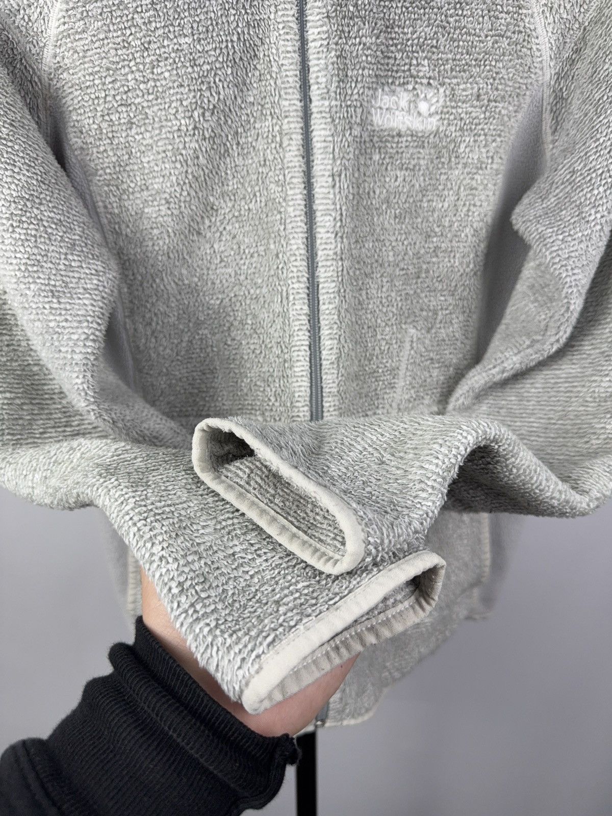Jack Wolfskin Gorpcore 00s Jack Wolfskin Grey Sherpa Fleece Zip Hoodie Size M / US 6-8 / IT 42-44 - 14 Thumbnail