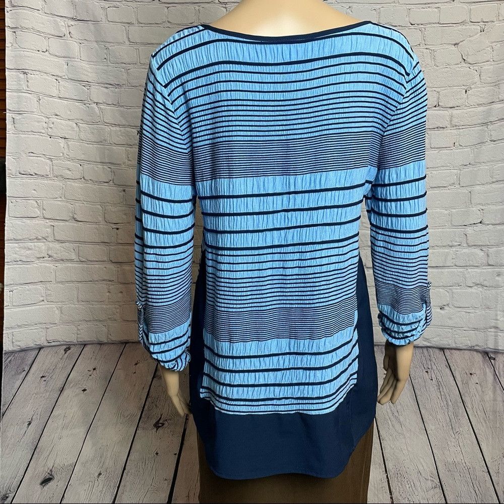 Other New Dana Buchman Blue Mixed Media Long Sleeve Top Size M Size M / US 6-8 / IT 42-44 - 5 Thumbnail