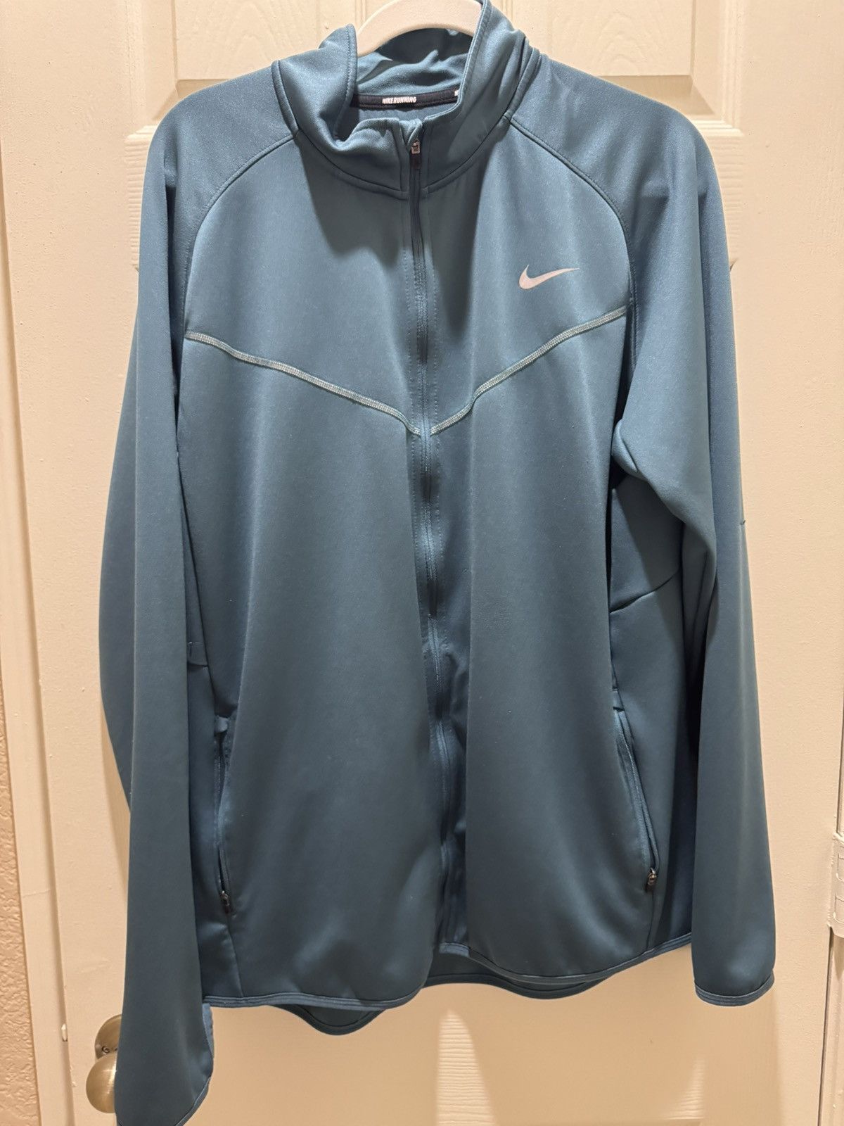 Nike Nike running Jacket Teal Dri-Fit Full Zip polyester sweater Size US XL / EU 56 / 4 - 2 Thumbnail