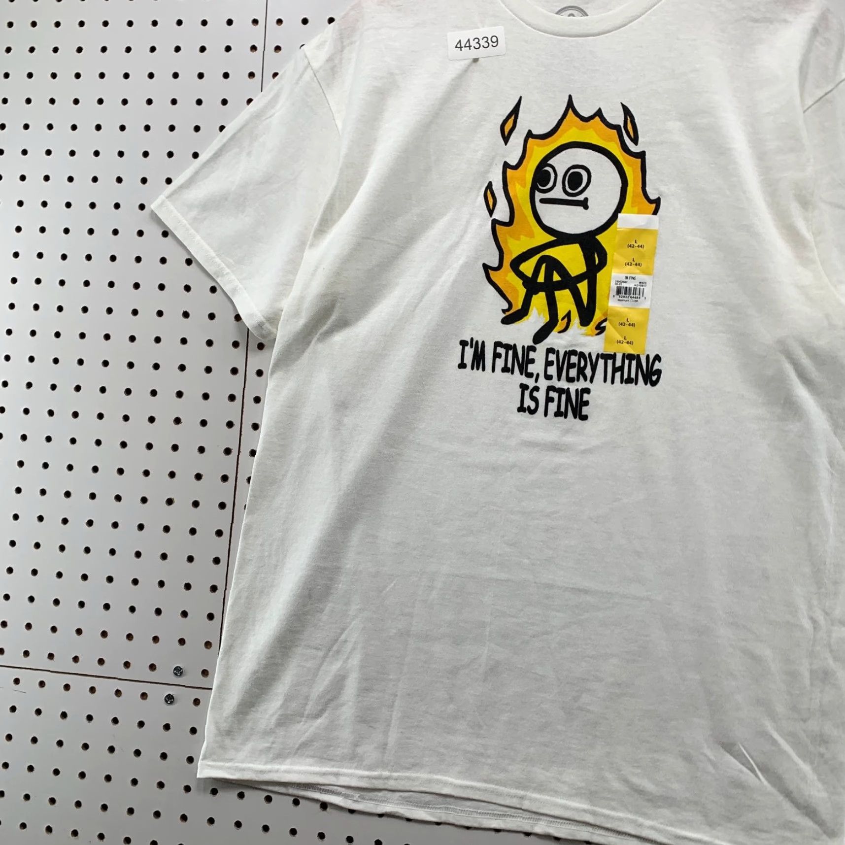 Vintage NEW Funny Stick Figure Flame Shirt Mens Large White NWT Size US L / EU 52-54 / 3 - 3 Thumbnail