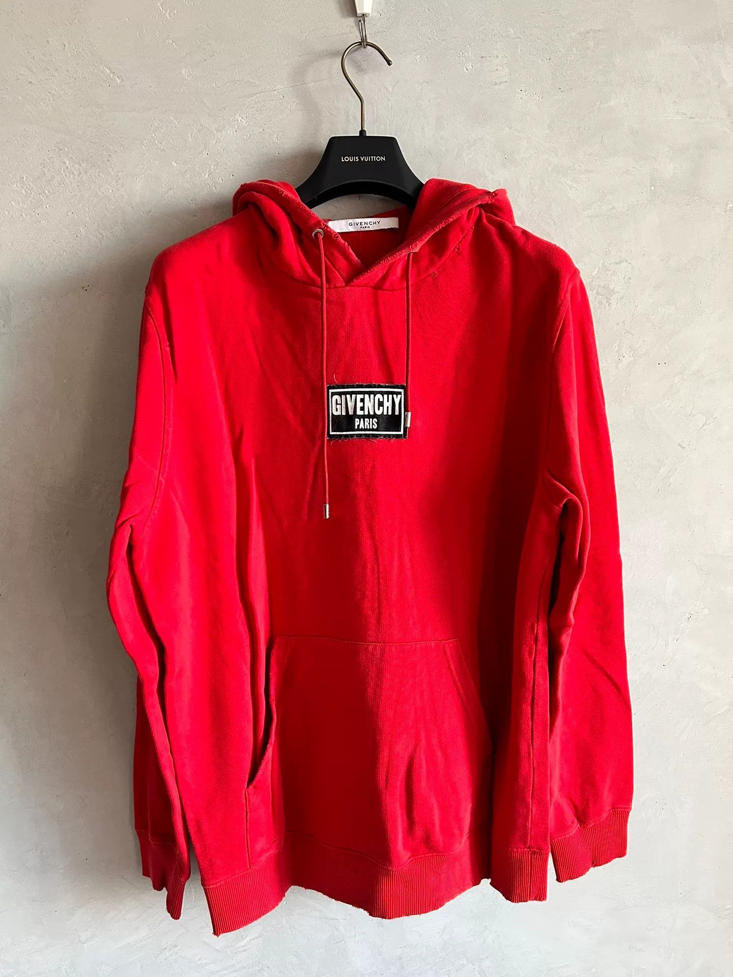 Givenchy Red Logo Hooded Sweatshirt