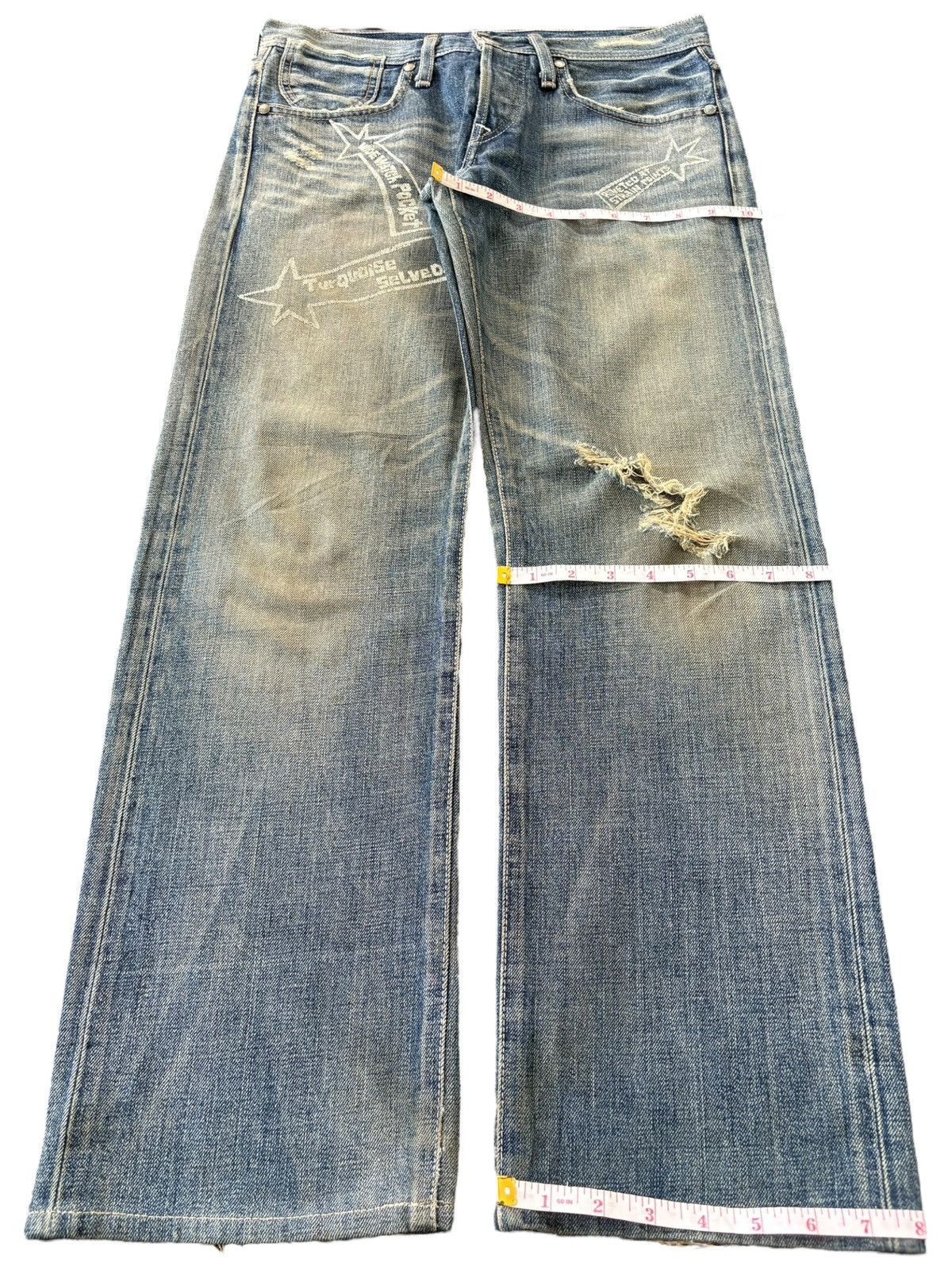 Levi's Vintage 90s Levis 805 Special Turquoise Selvedge Loose Jeans Size US 28 / EU 44 - 12 Thumbnail