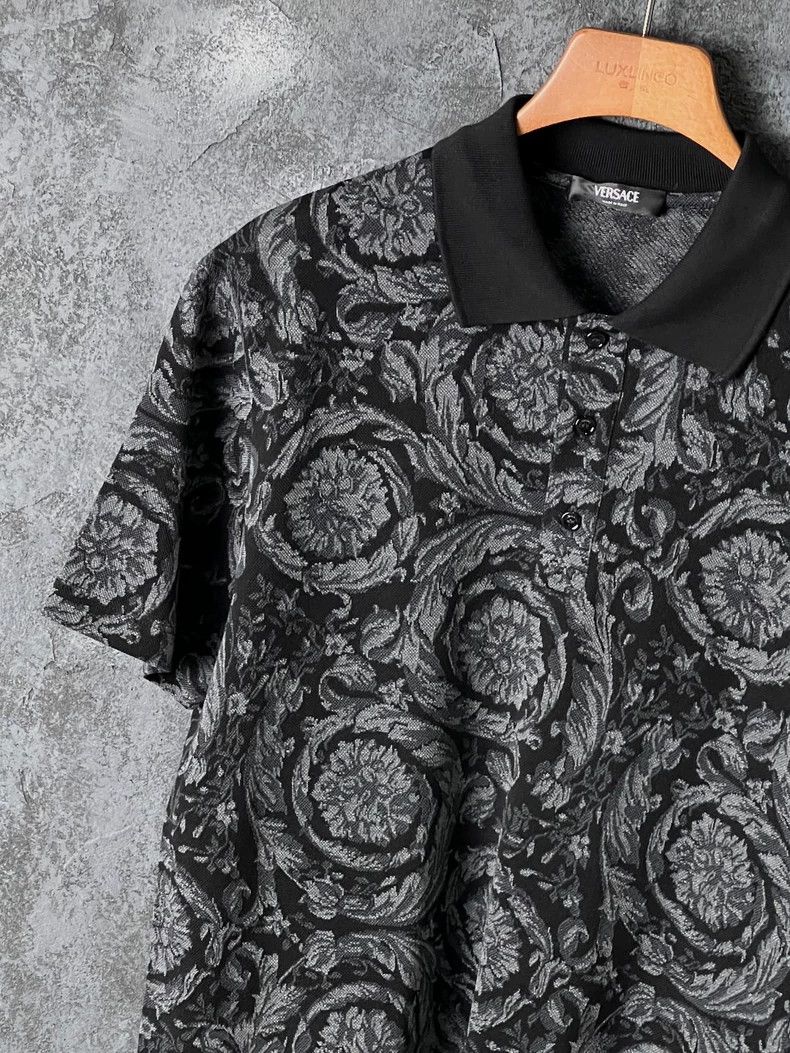 Versace Versace Patterned cotton short-sleeved polo shirt Size US M / EU 48-50 / 2 - 4 Thumbnail