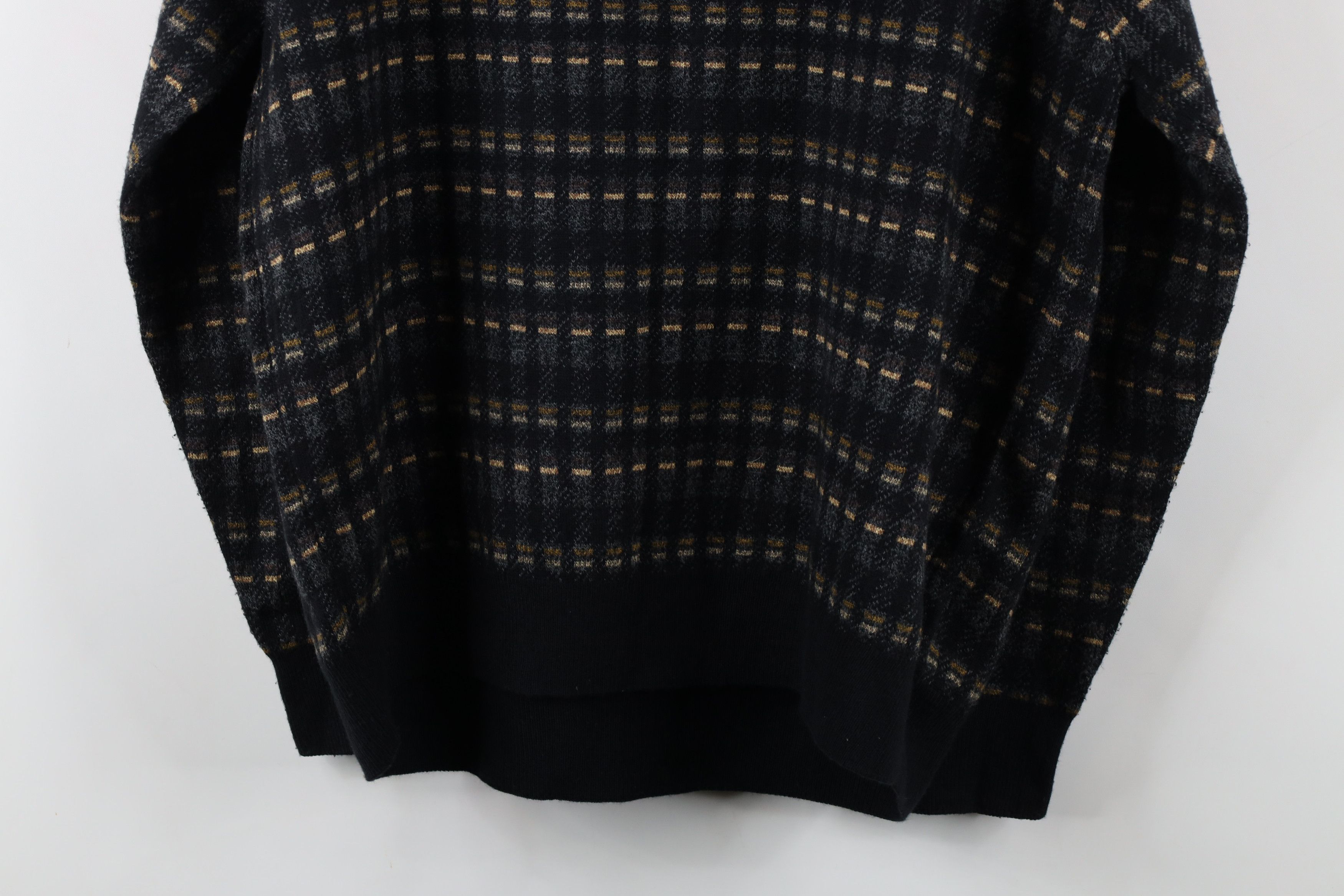 Vintage Vintage 90s Coogi Style Striped Checkered Knit Sweater Size US XL / EU 56 / 4 - 8 Thumbnail