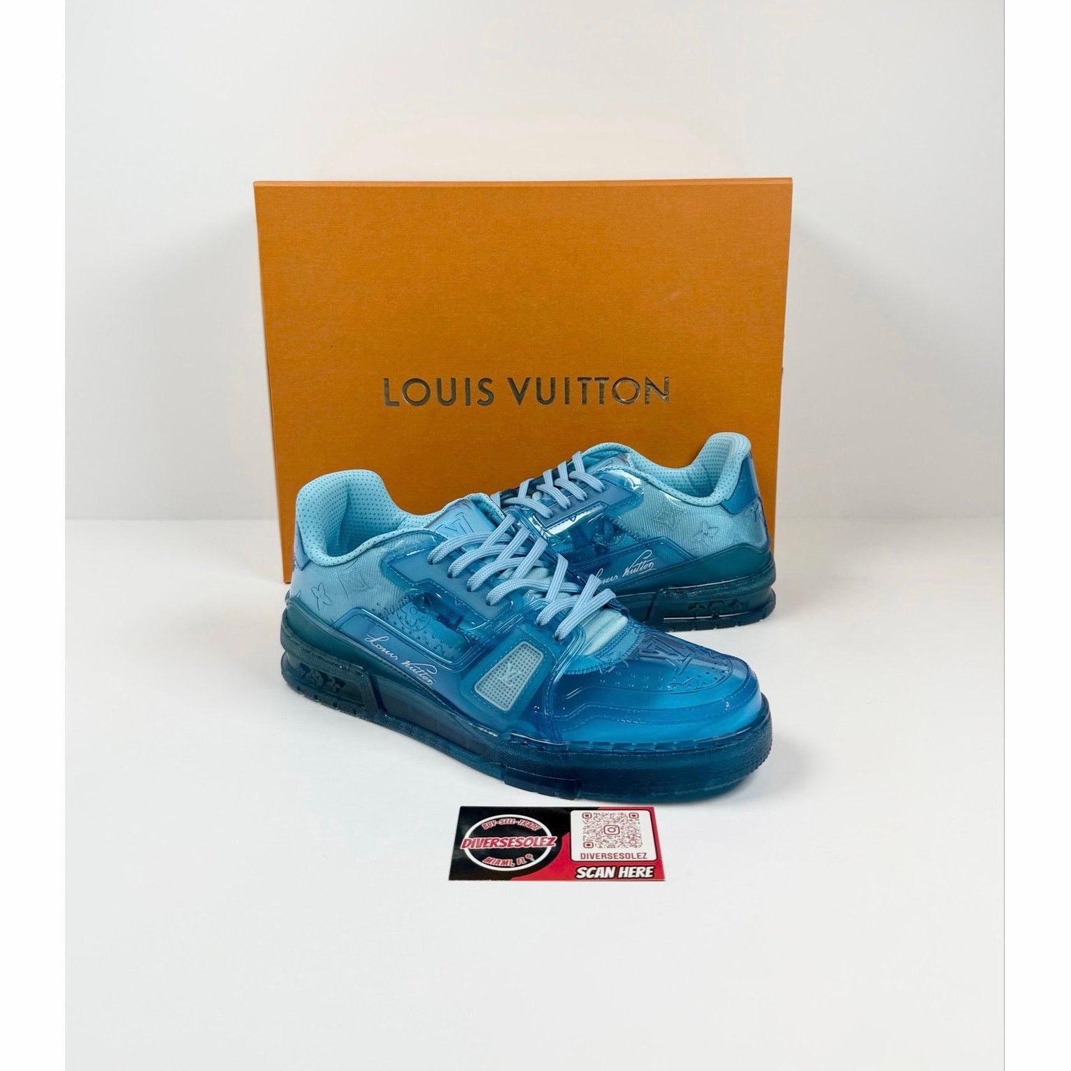 Louis Vuitton Size 7LV/8US - Louis Vuitton Transparent Blue Trainer NEW Size US 8 / EU 41 - 1 Thumbnail
