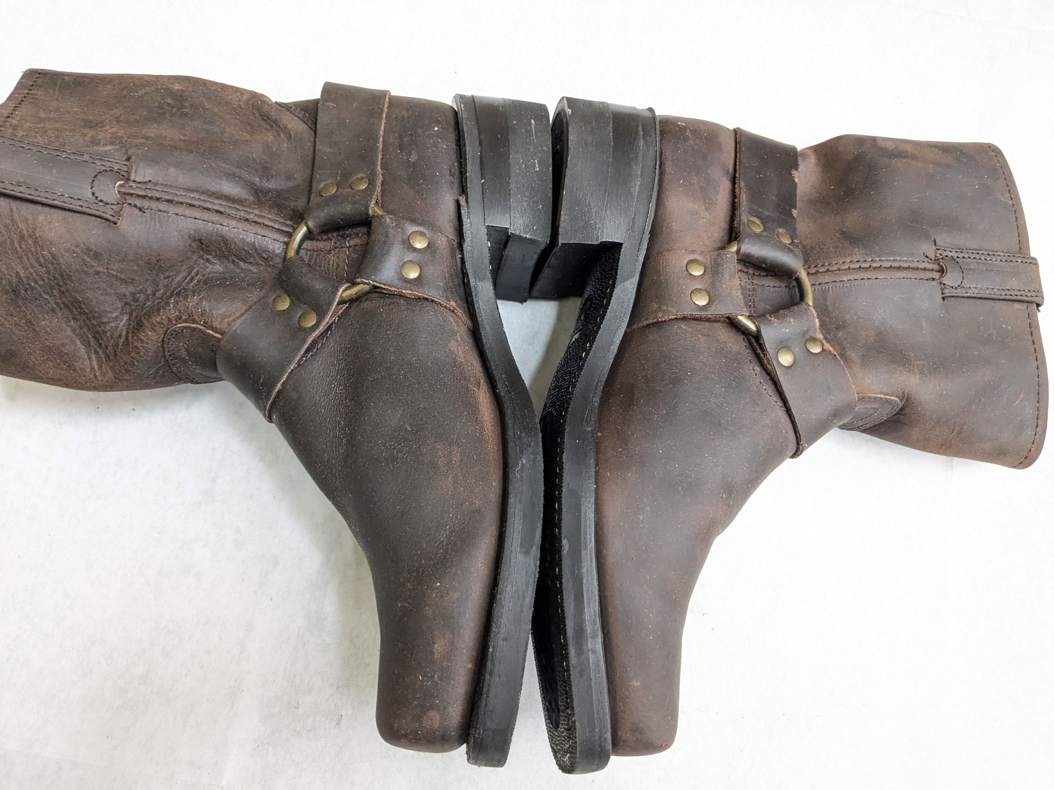 Frye Frye Harness Brown Leather 10 M Leather Buckle Punk Size US 10 / EU 43 - 9 Thumbnail