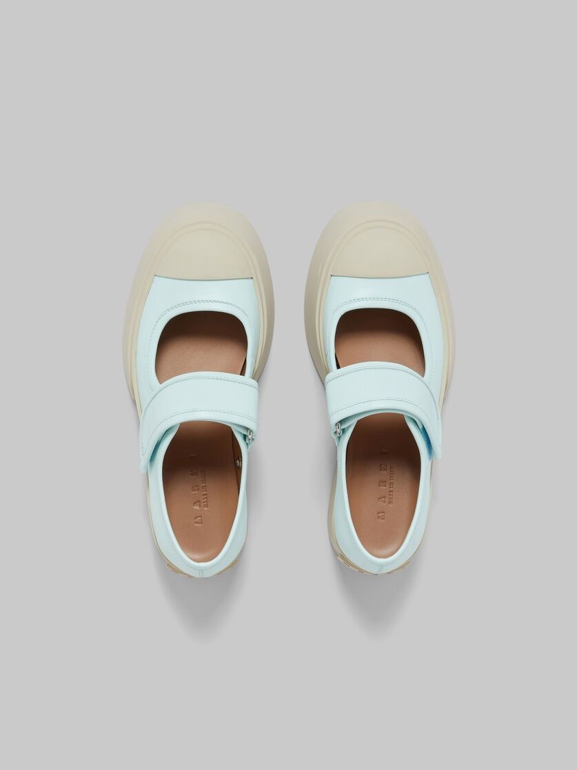 Marni o1w1db11125 Leather Mary Jane Sneaker in Light Blue/Beige Size US 9 / IT 39 - 2 Thumbnail