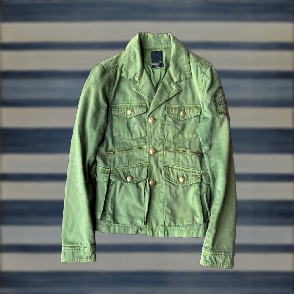 Vintage VINTAGE Kitson Military Jacket Women’s M Green Rhinestone Military Utilitarian Cotton Denim Short Sleeve? ( Note: This is no longer accurate. ) Size M / US 6-8 / IT 42-44 - 1 Thumbnail