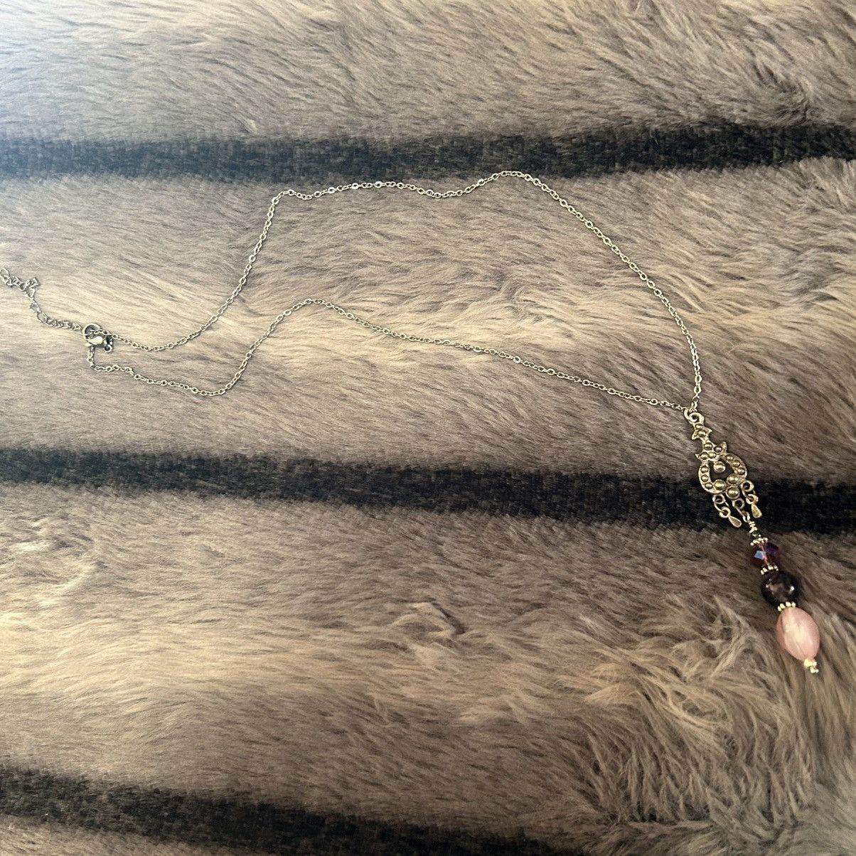 Handmade Handcrafted vintage bead drop pendant on chain necklace Size ONE SIZE - 6 Thumbnail
