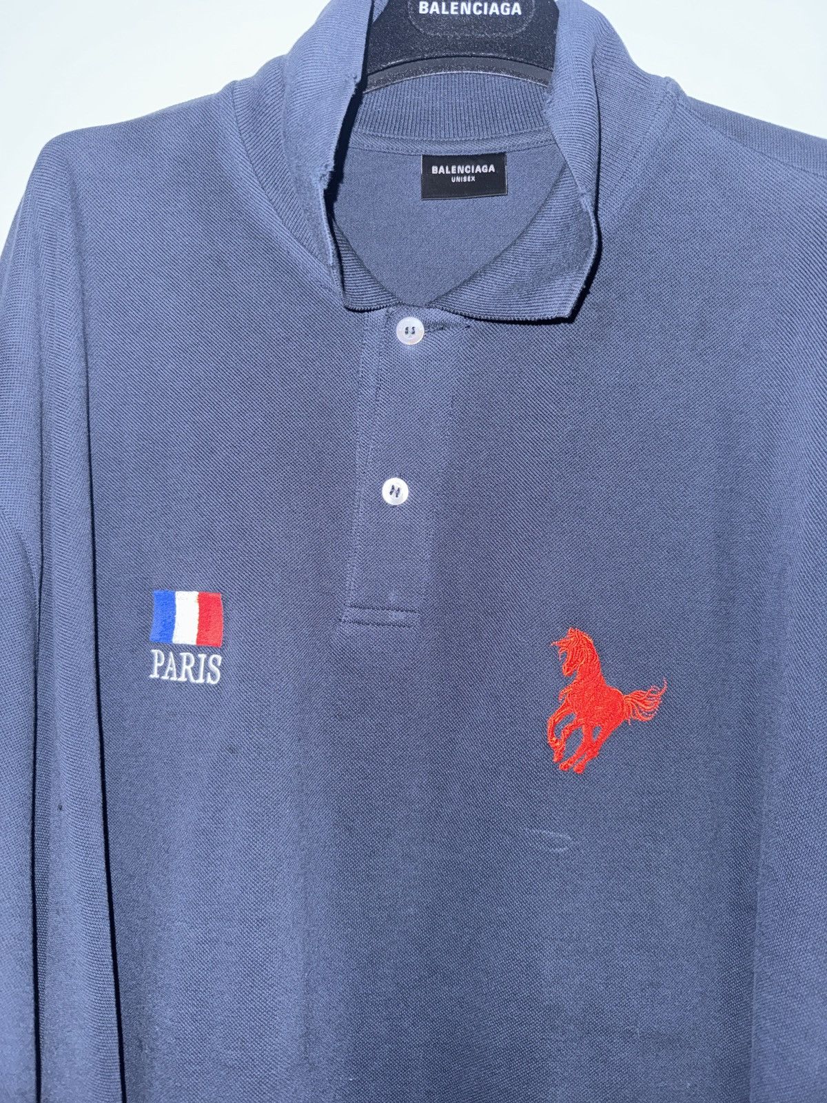 Balenciaga Balenciaga Paris 22 Polo Horse Navy Blue | Grailed