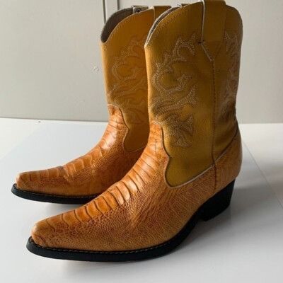 Other Guerrero Botitas Cowboy Boots Exotic Yellow Sz 5 Western Emb Size US 5 / EU 37 - 4 Thumbnail